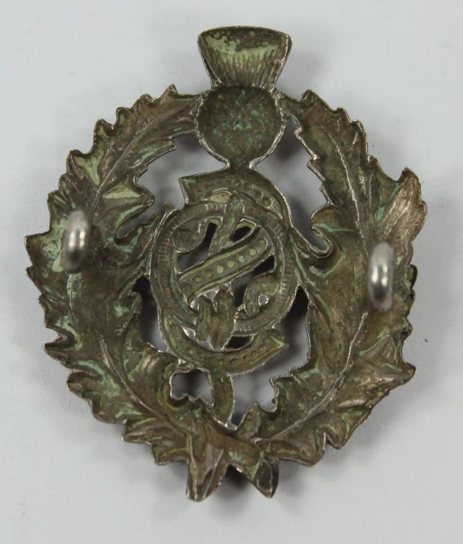Australia c.1880s Q(ueenland) S(cottish) R(egiment) Badge in Sterling (925) Silver, Very Fine - 2