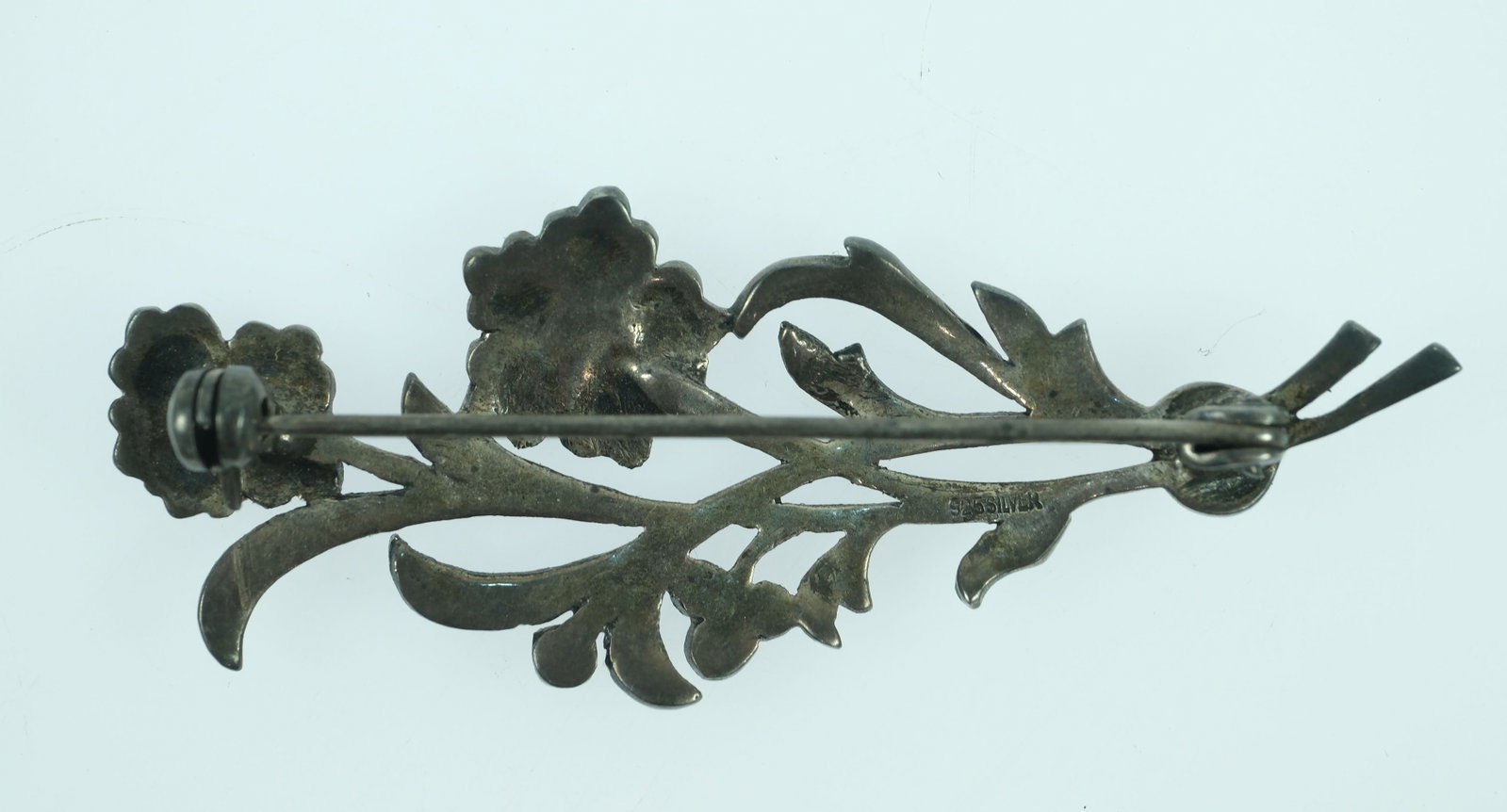 Vintage Marcasite Brooch in Sterling (925) Silver - 2
