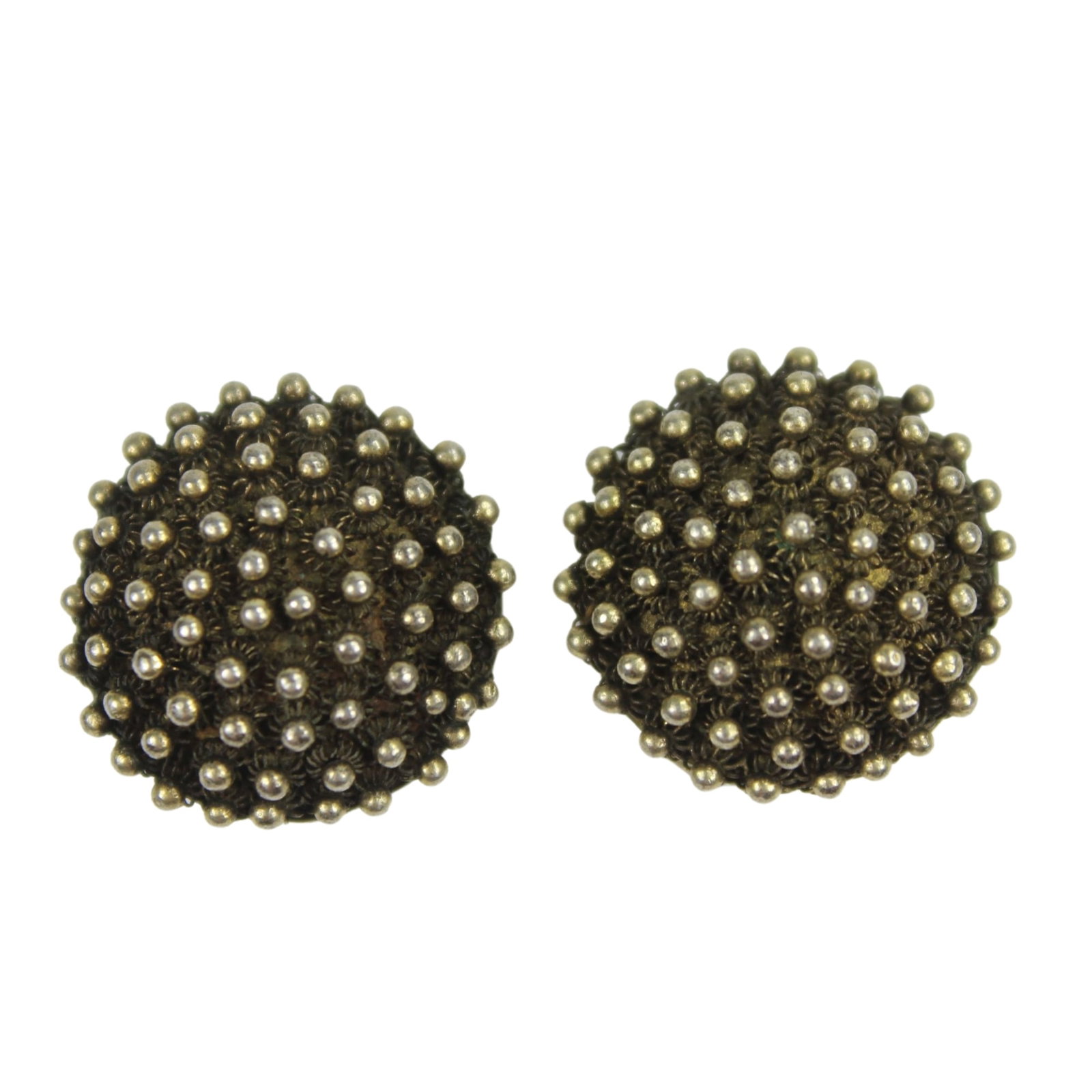 Porcupine-inspired Silver (625) Clip-on Earrings (Pair): . Medium Jewelry