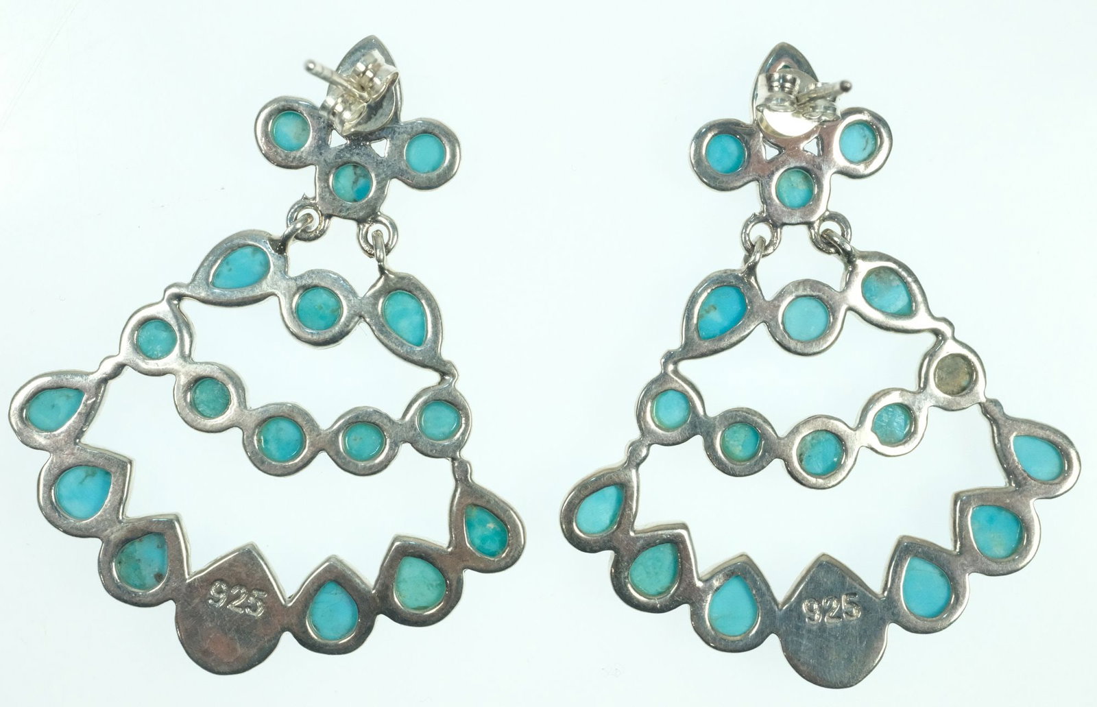 Turquoise Earrings in Sterling (925) Silver (Pair) - 2