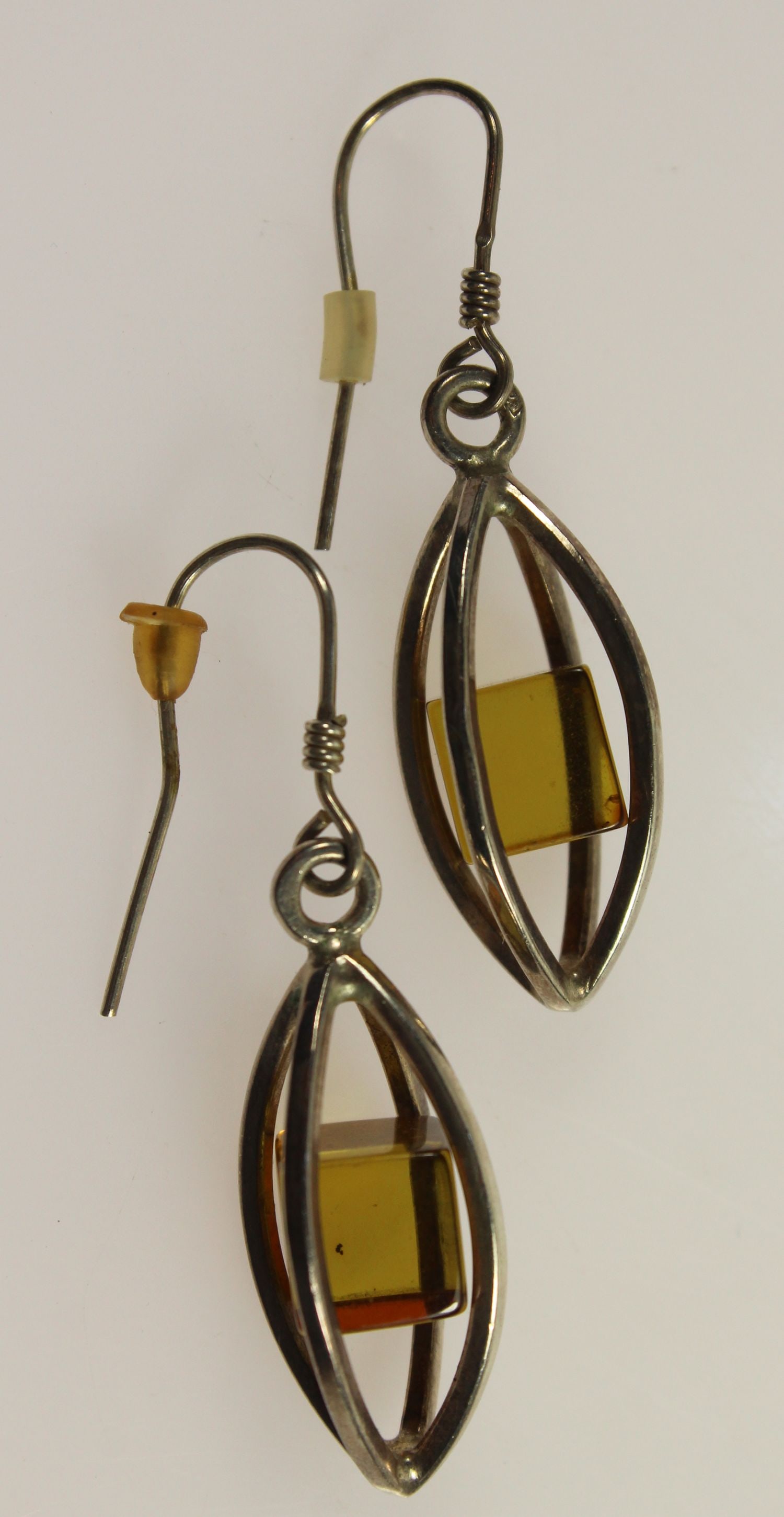 Amber Earrings in Sterling (925) Silver (Pair) - 3
