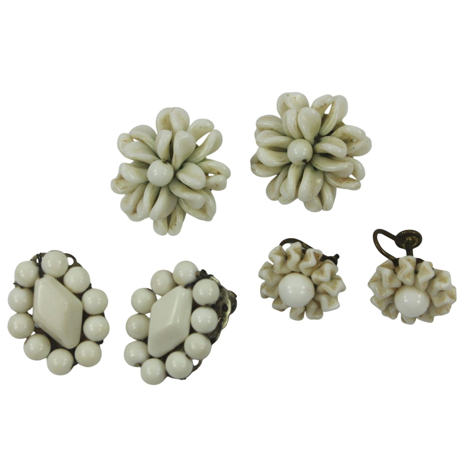 Faux Pearl Costume Earrings (3 pairs): . Medium Jewelry