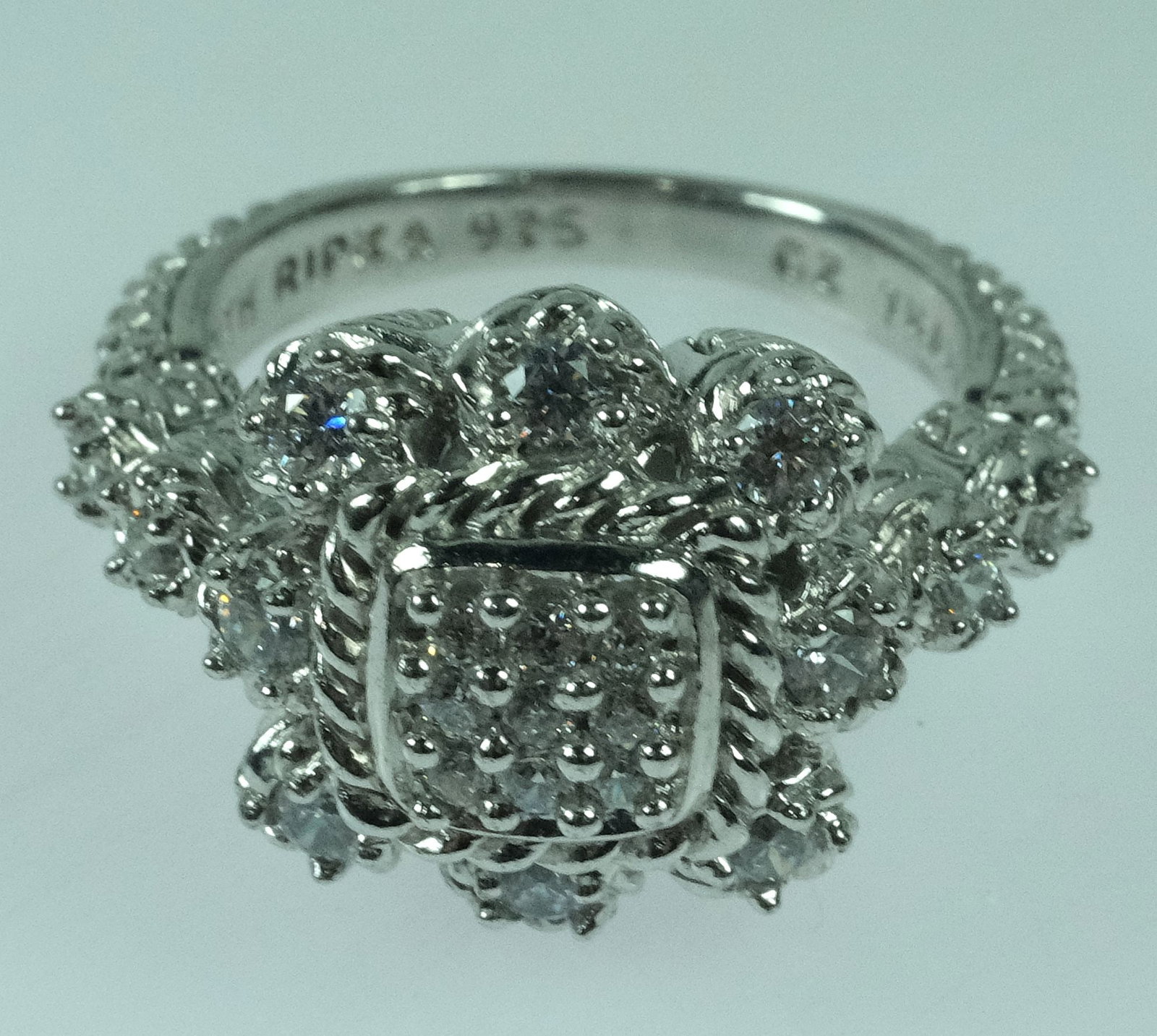 Thai Sterling (925) Silver Ring set with Cubic Zirconias - 2