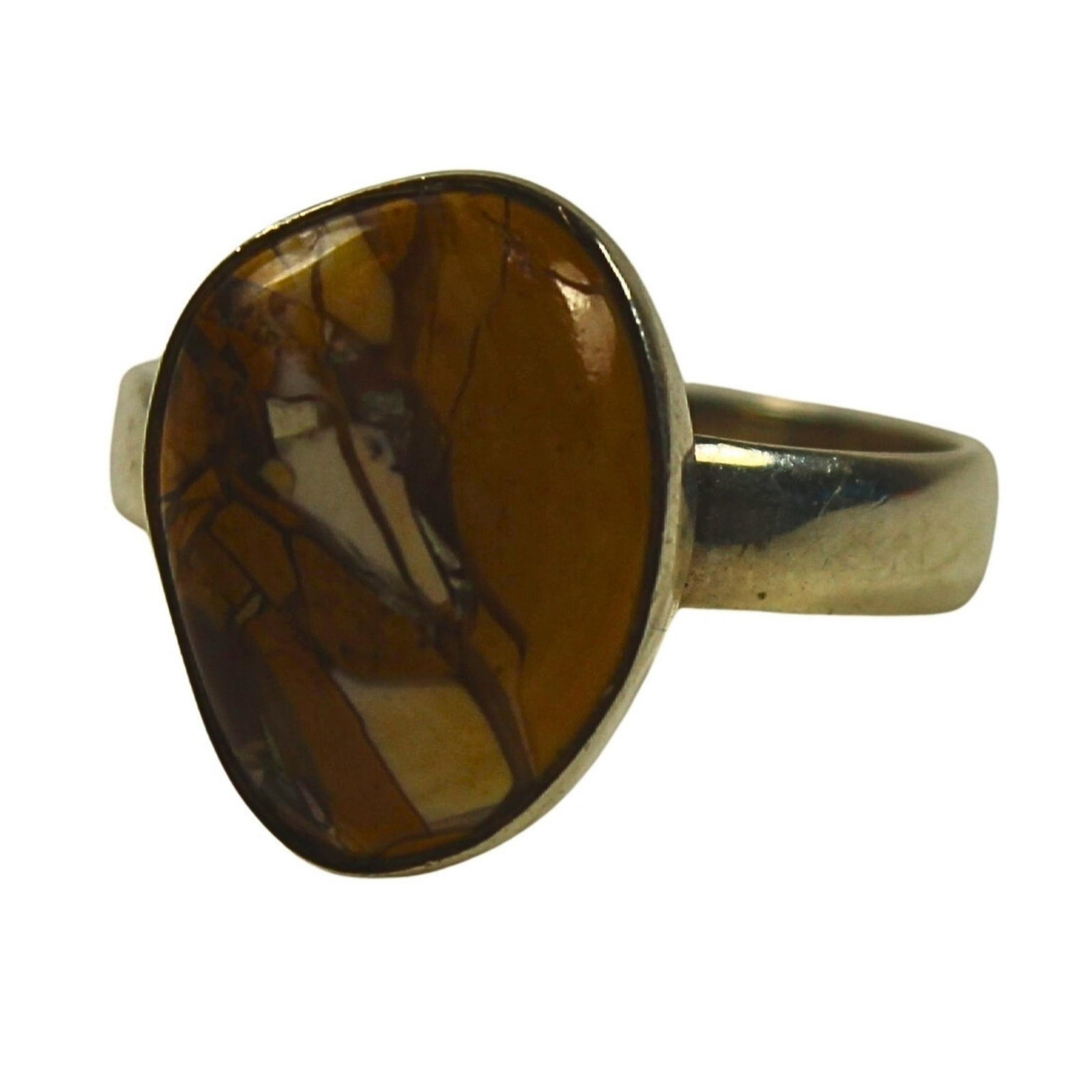 Jasper Ring in Sterling (925) Silver: . Size Size R 1/2 Medium Jewelry