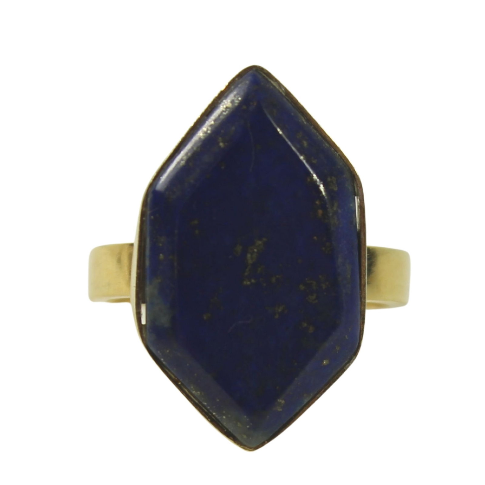 Lapis Lazuli Ring in Gilded Sterling (925) Silver: . Size Size R Medium Jewelry