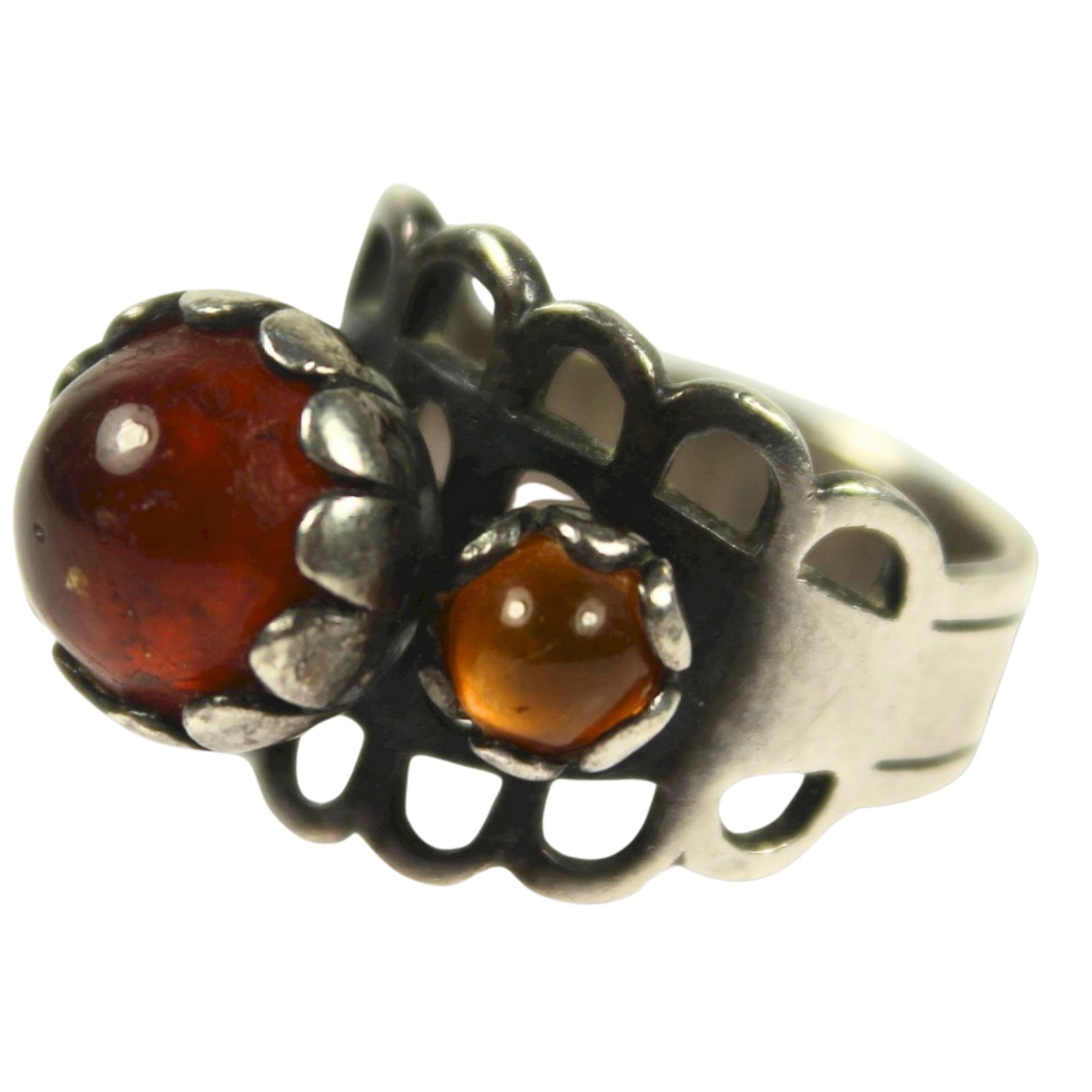 Amber Ring in Sterling (925) Silver: . Size Size L Medium Jewelry