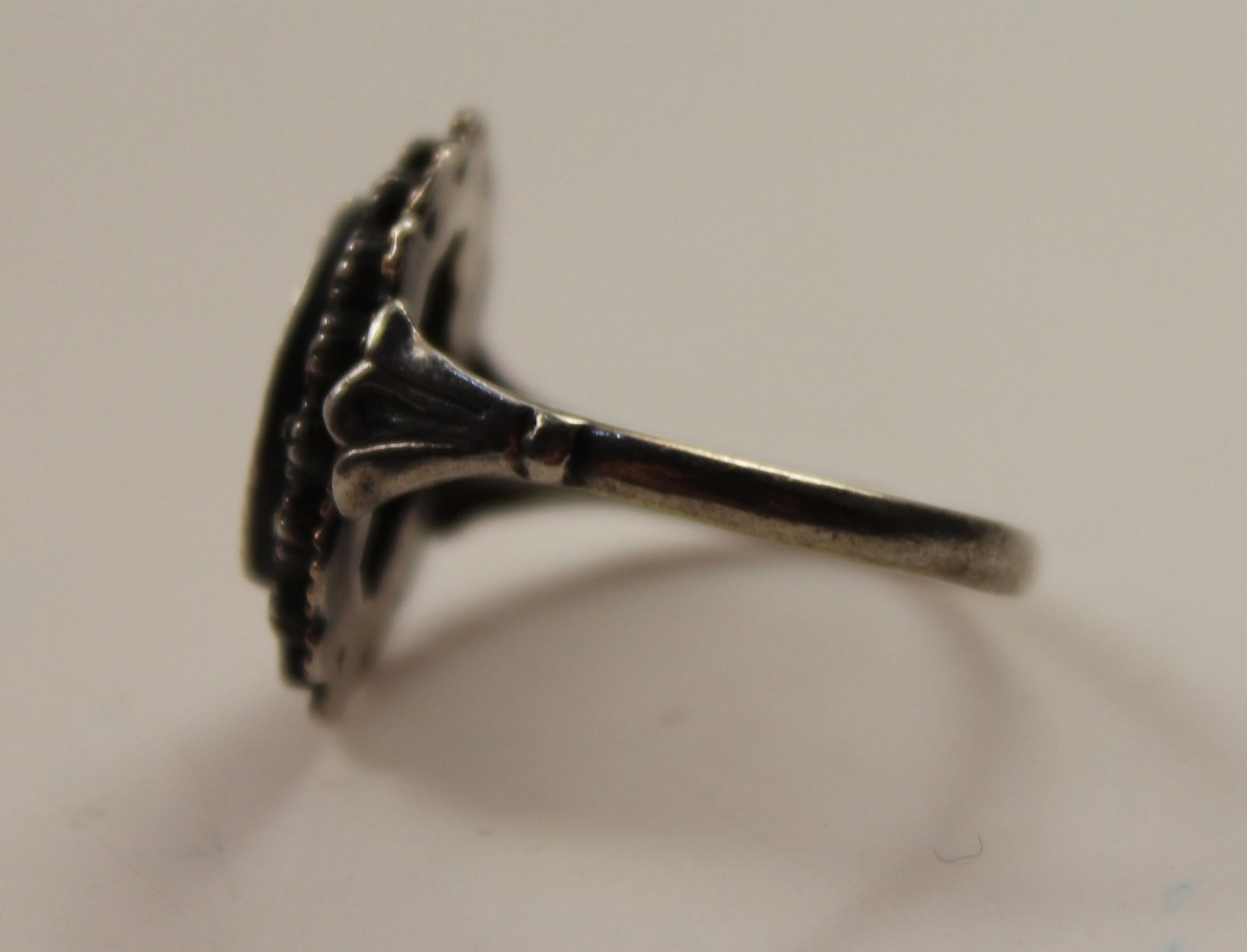 Faux Ruby & Marcasite Ring in Sterling (925) Silver - 4