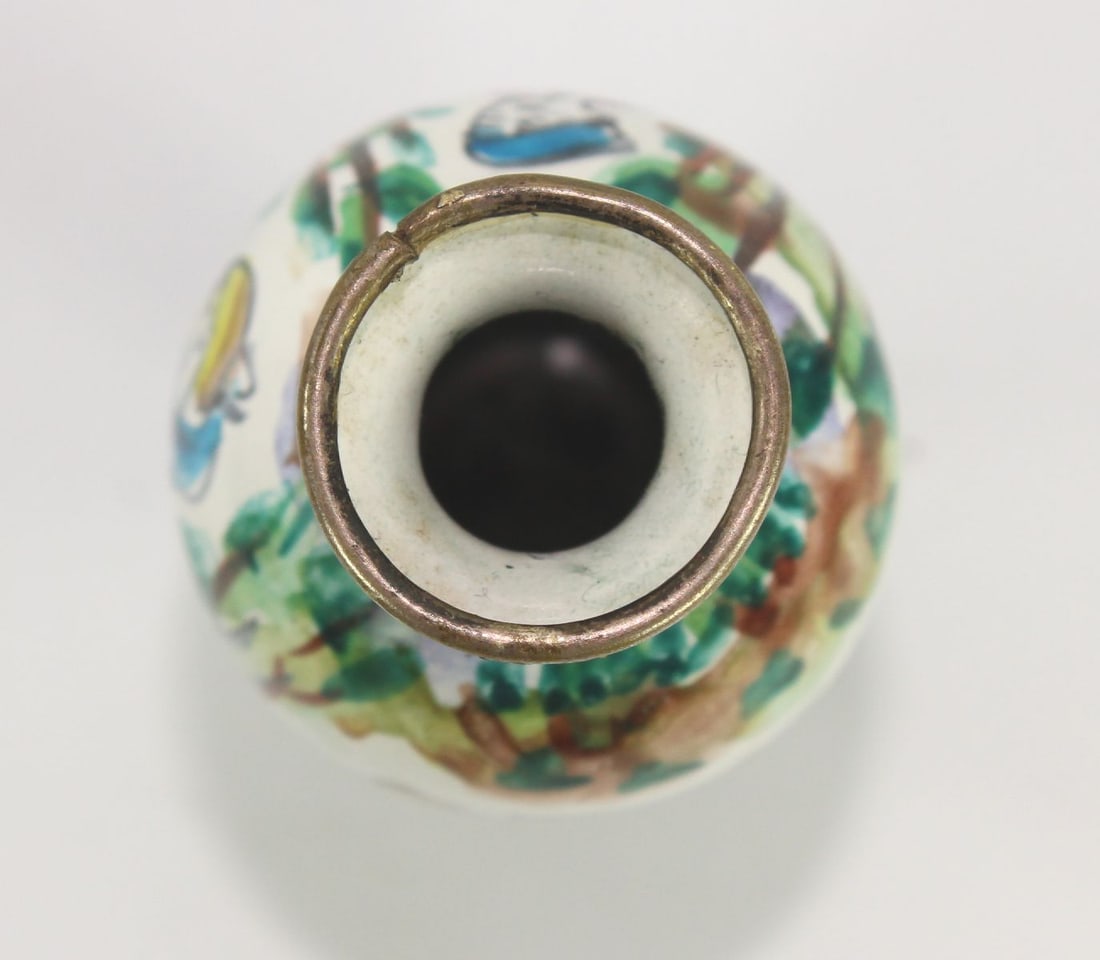 Persian hand-painted Enamel Miniature Vase - 3