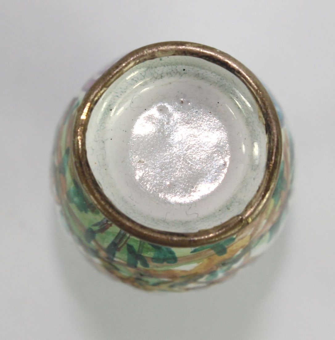 Persian hand-painted Enamel Miniature Vase - 4