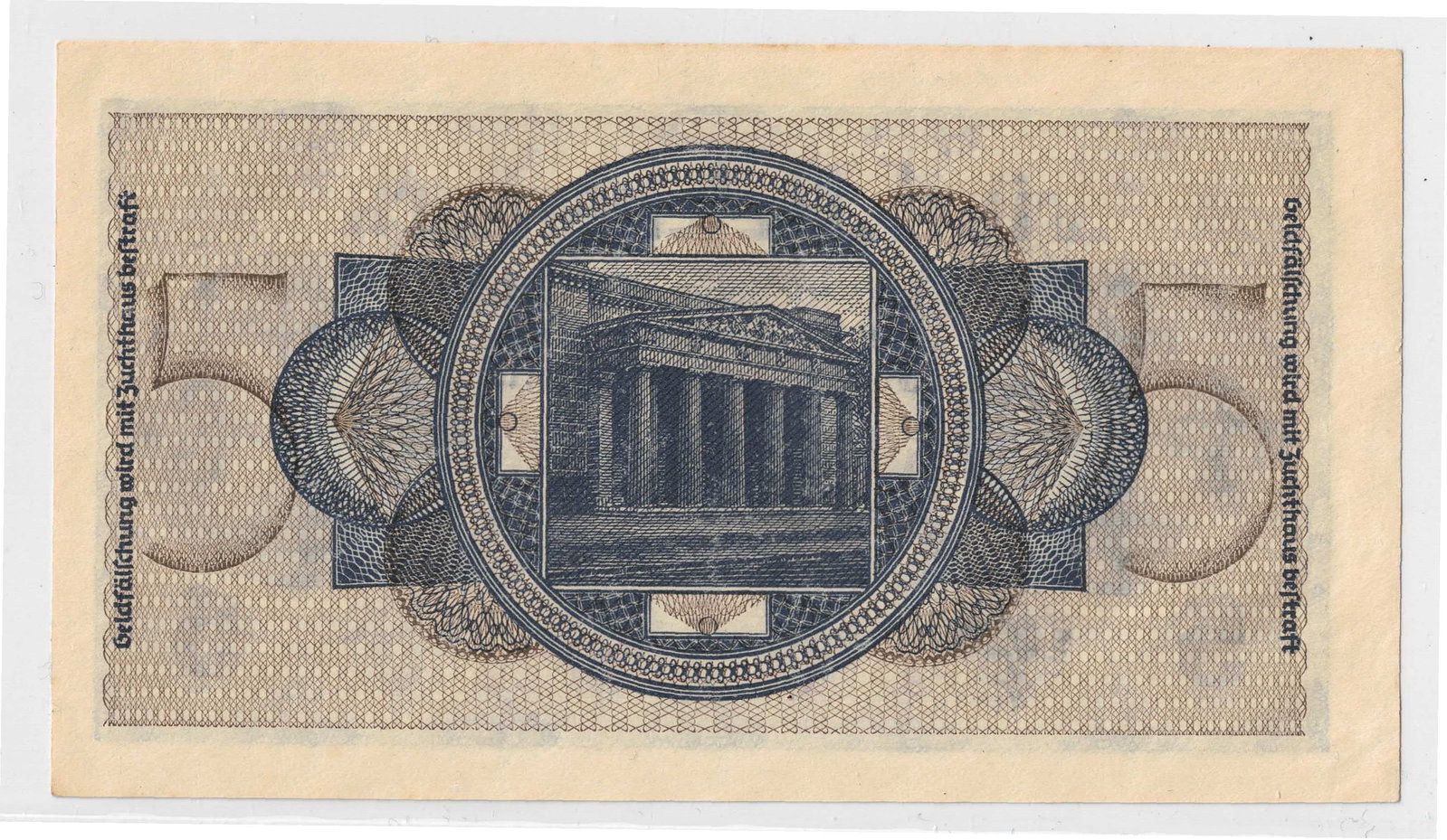 German Occupied Territories 1940 Funf (5) Reichsmark, Uncirculated - 2