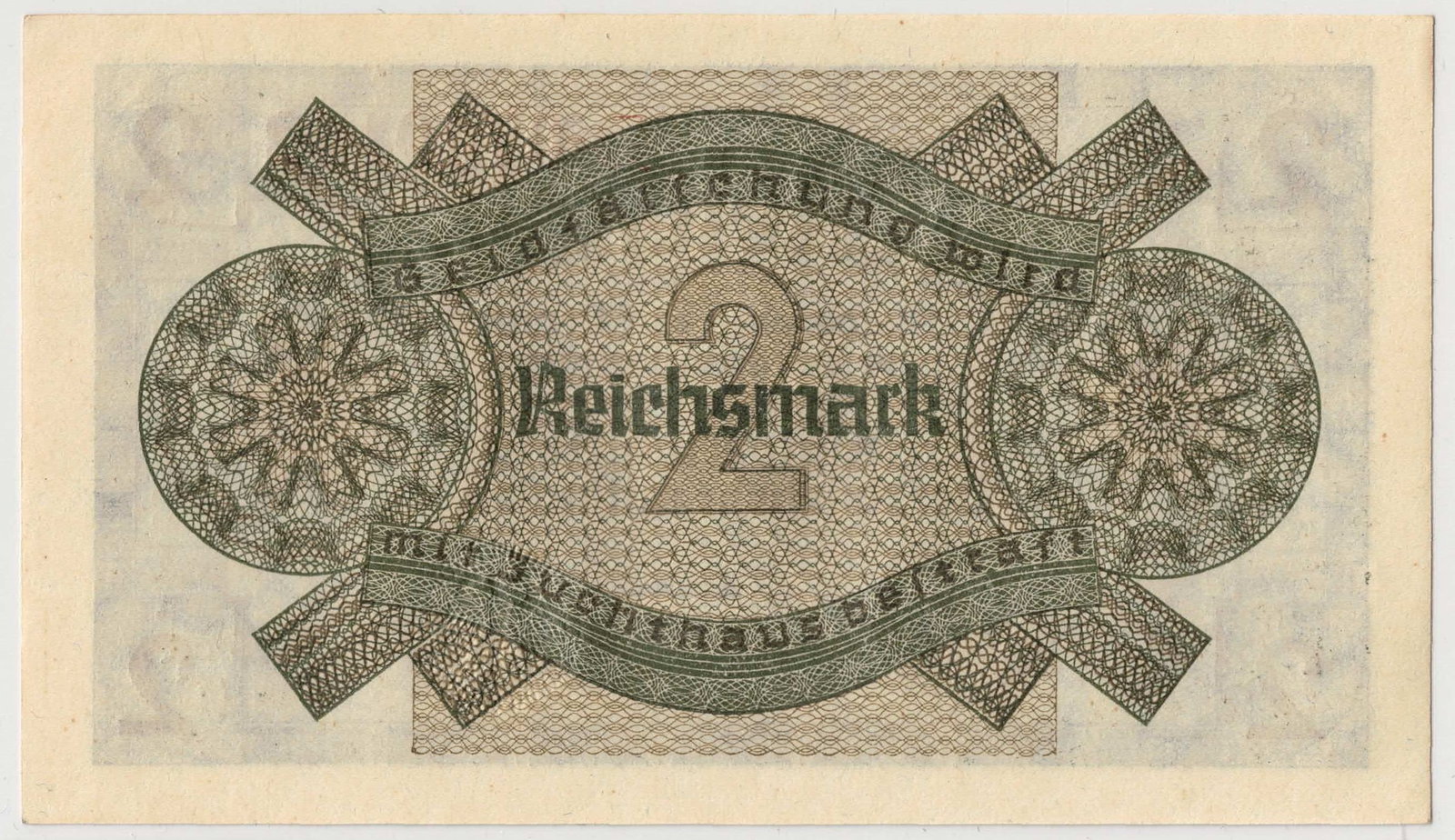 German Occupied Territories 1940 Zwei (2) Reichsmark, Uncirculated - 2