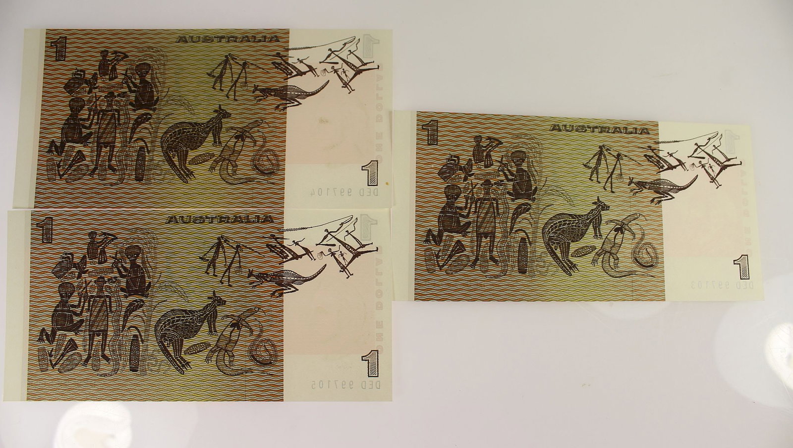 Australia 'Knight - Stone' $1 (1979), Uncirculated OPQ (Consecutive Trio) - 2