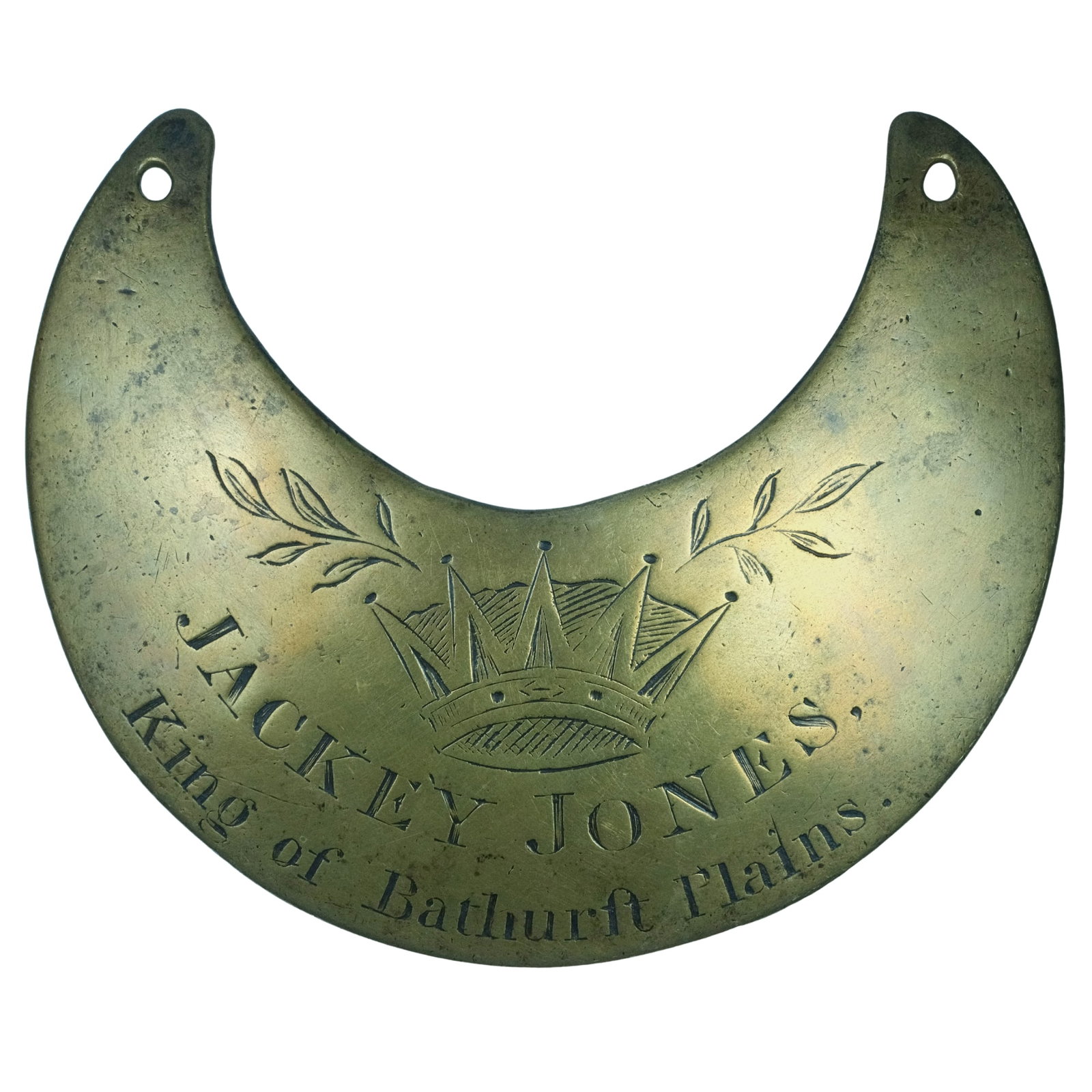 Australia Early King Plate presented to Jacky Jones - King of Bathurst Plain, circa 1822: The design bears the Government imprimatur of a Ducal Crown set between two sprigs of leaves Medium Collectables Literature Following the successful first crossing of the Blue Mountains in 1813,