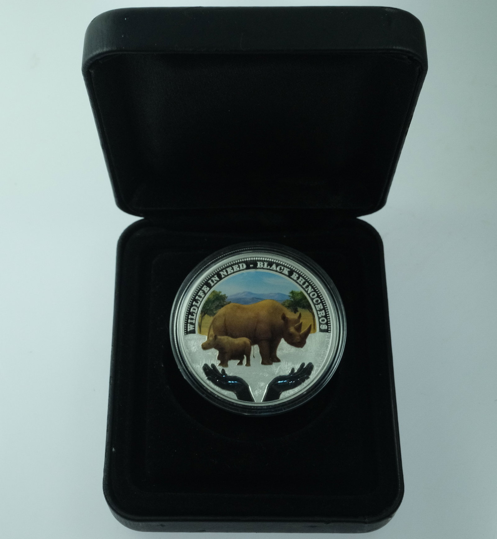 Tuvalu 2012 'Black Rhino' Coloured Silver (999) Proof $1,FDC - 2