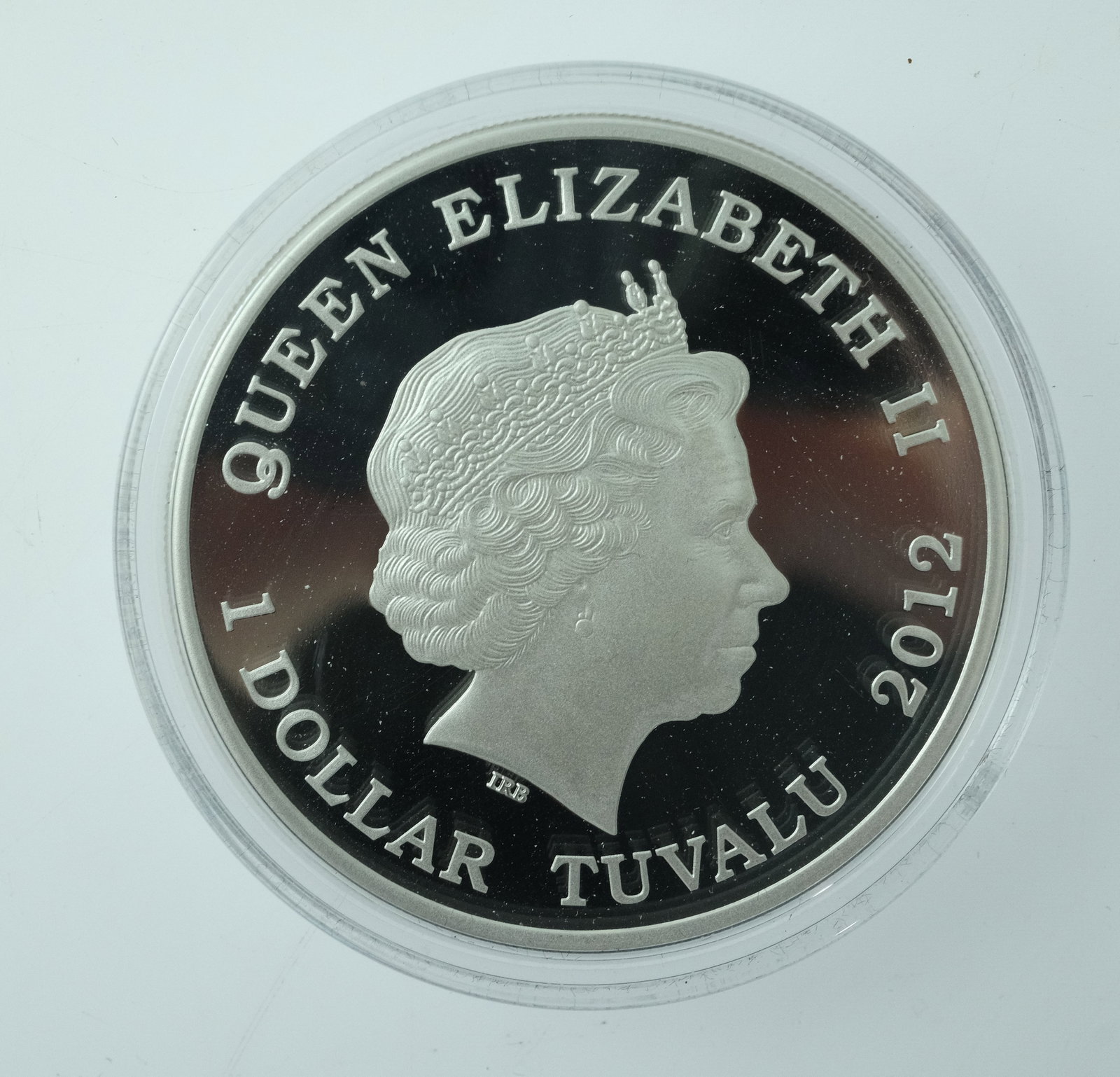Tuvalu 2012 'Black Rhino' Coloured Silver (999) Proof $1,FDC - 4