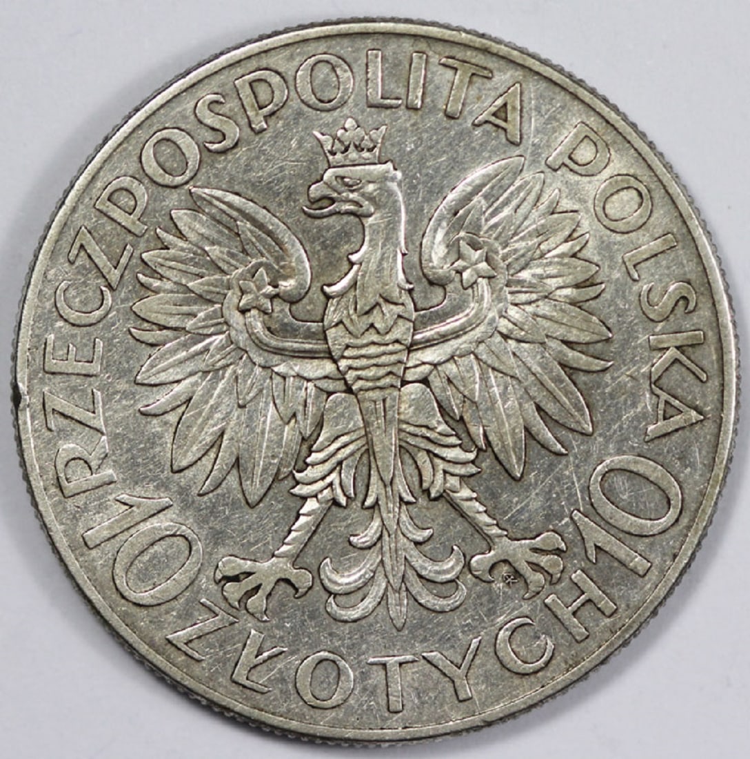 Poland 1933 Silver 10 Złotych, good Very Fine - 2