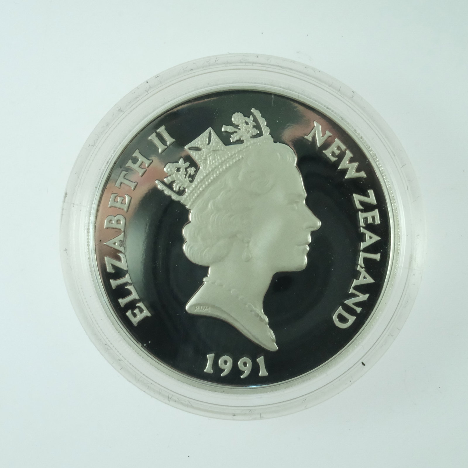 New Zealand 1991 'Rugby World Cup' Silver (925) Proof $5, FDC - 7