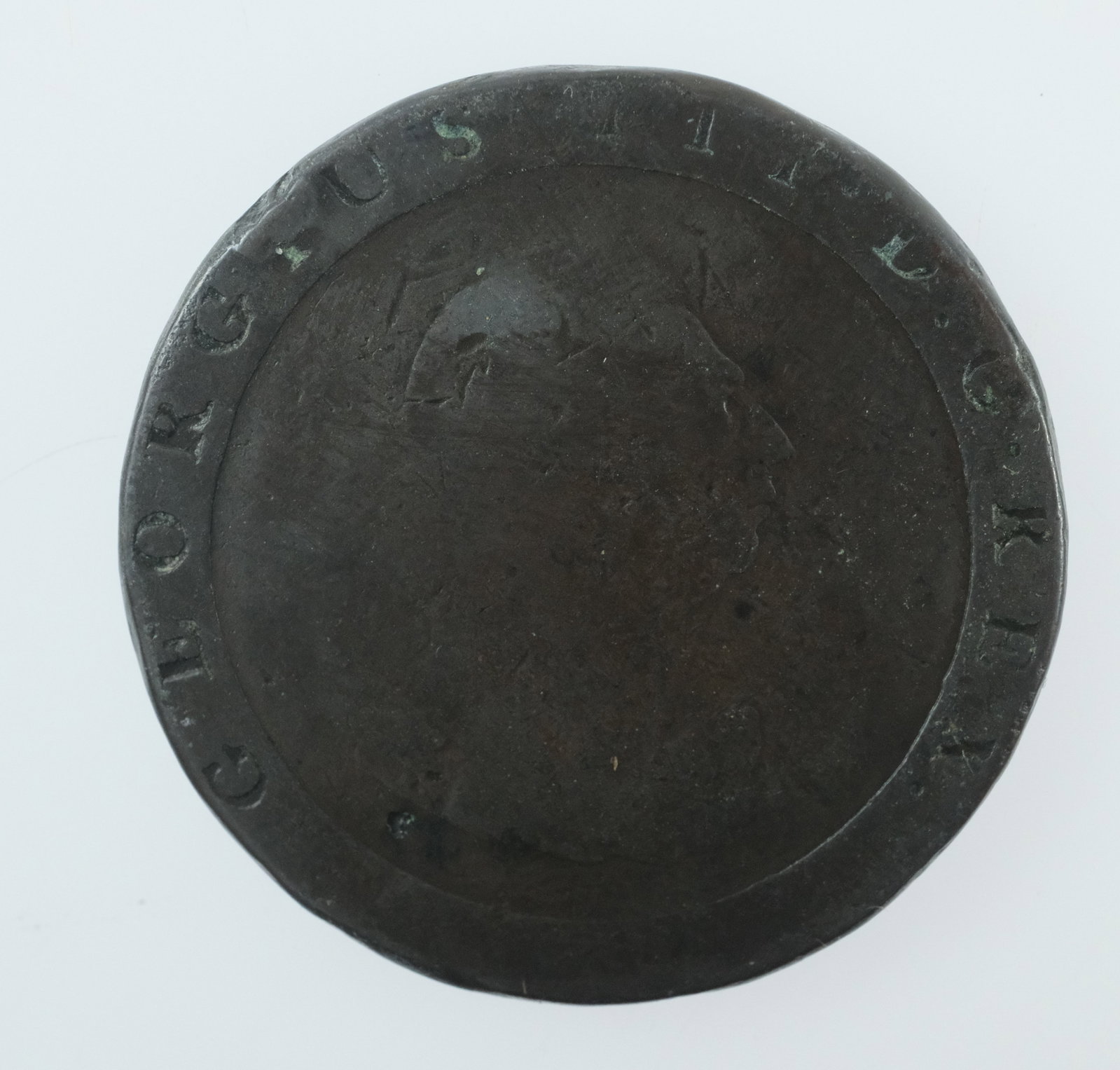 Great Britain 1797 'Cartwheel' Penny with Trader's Counterstamp 'DR' Very Good - 2