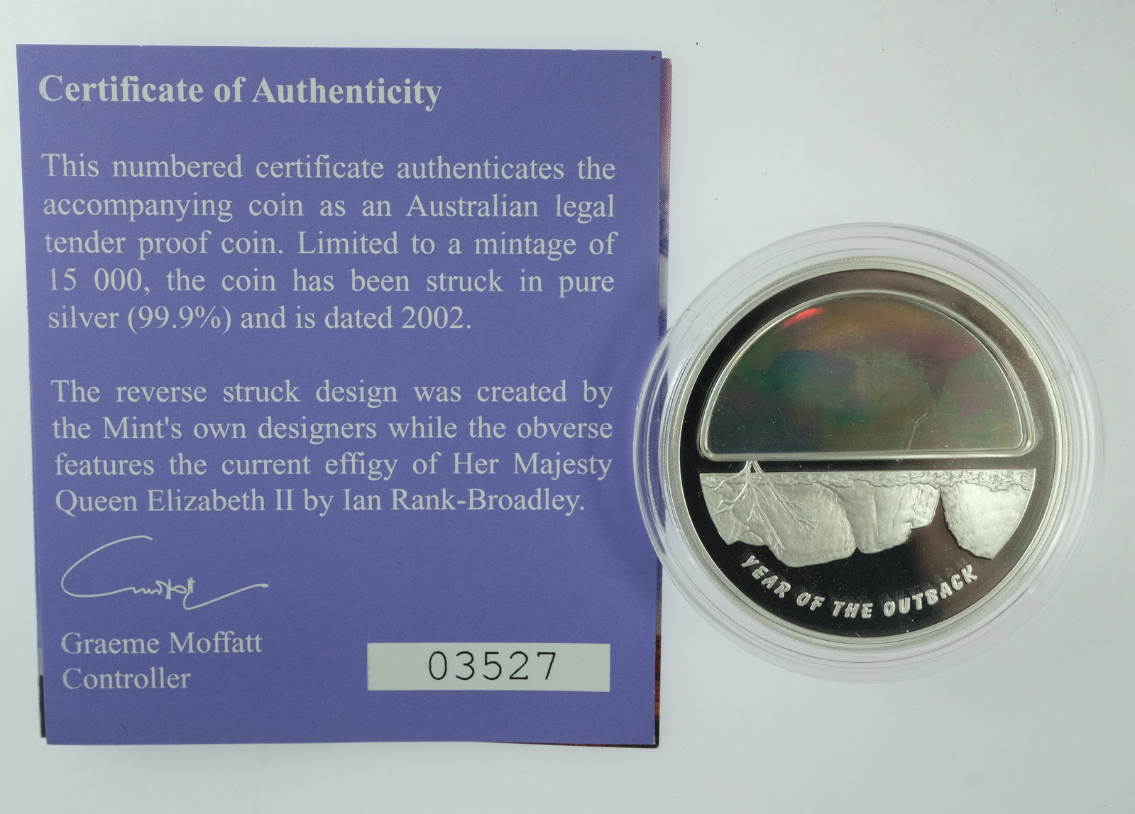 Australia 2012 'Finale' Holographic Proof Silver (999) $5, FDC - 5