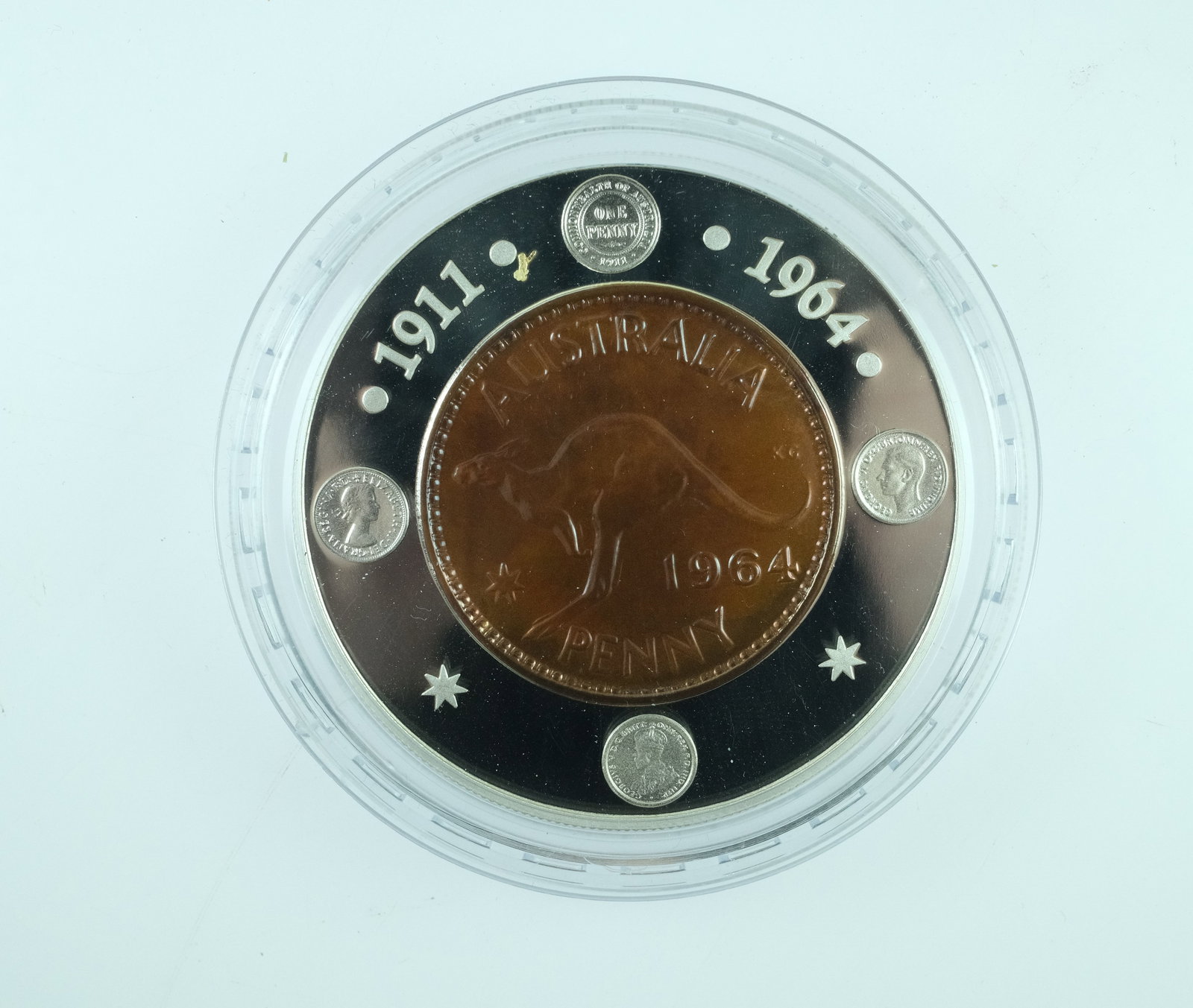 Australia 2004 'Last Penny 40th Anniv' Coloured Silver Proof $1, FDC - 5
