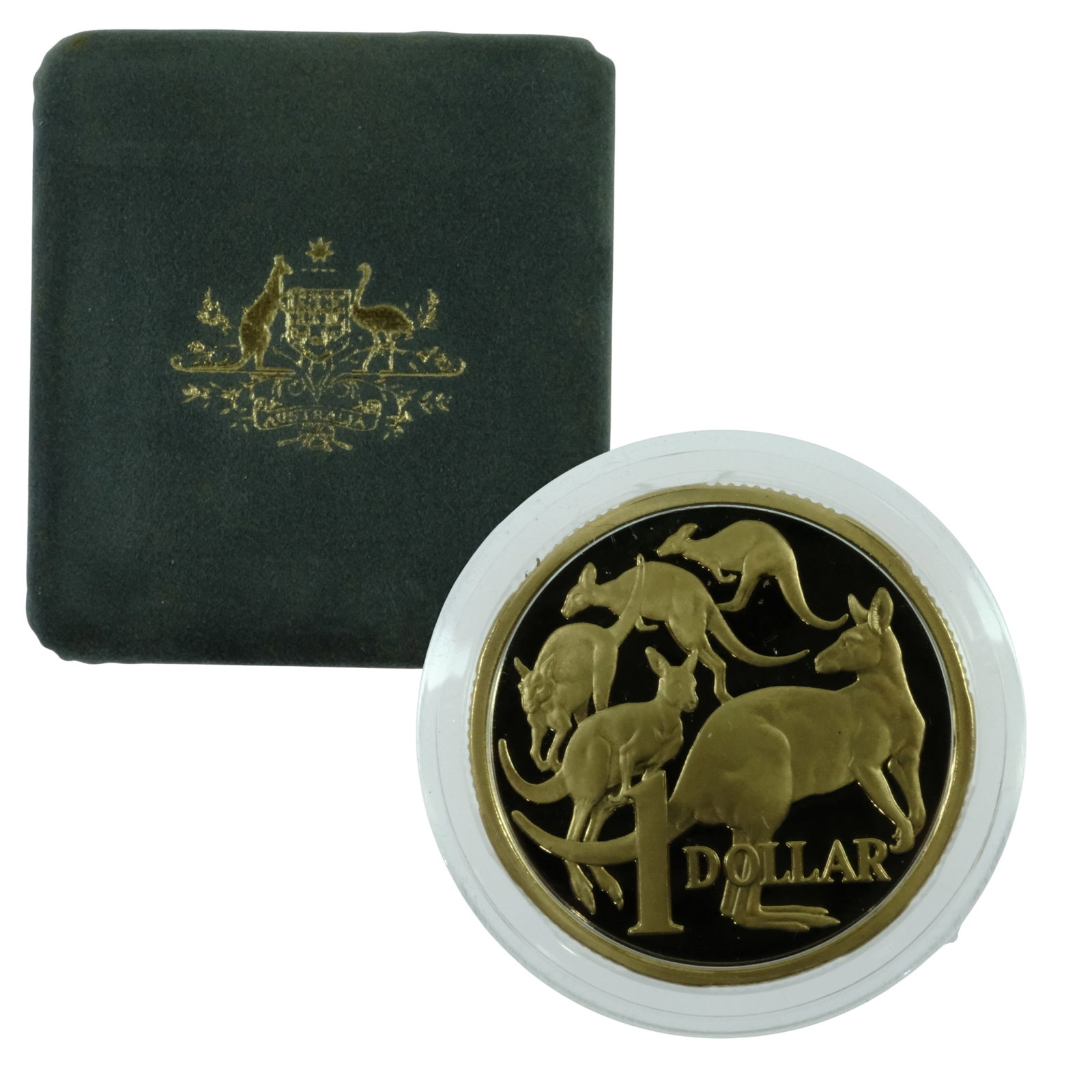Australia 1984 $1 Proof & Uncirculated Al-Br Coins (2 items): As issued Medium Coin Sets