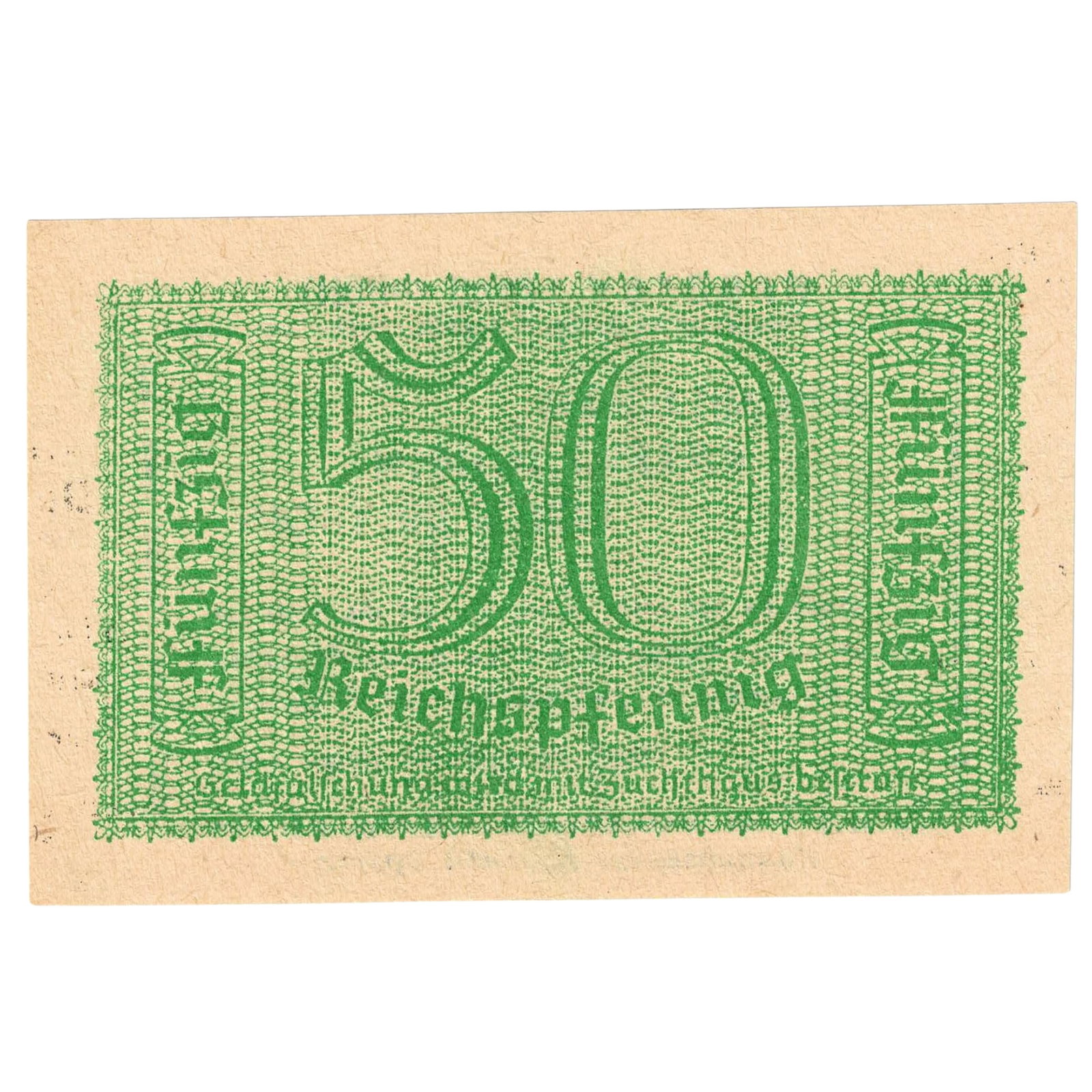 Russian 'Frontline Pass' for German Soldiers in the form of a facsimile 50 Reichspfennig, Unc (1 of 2)