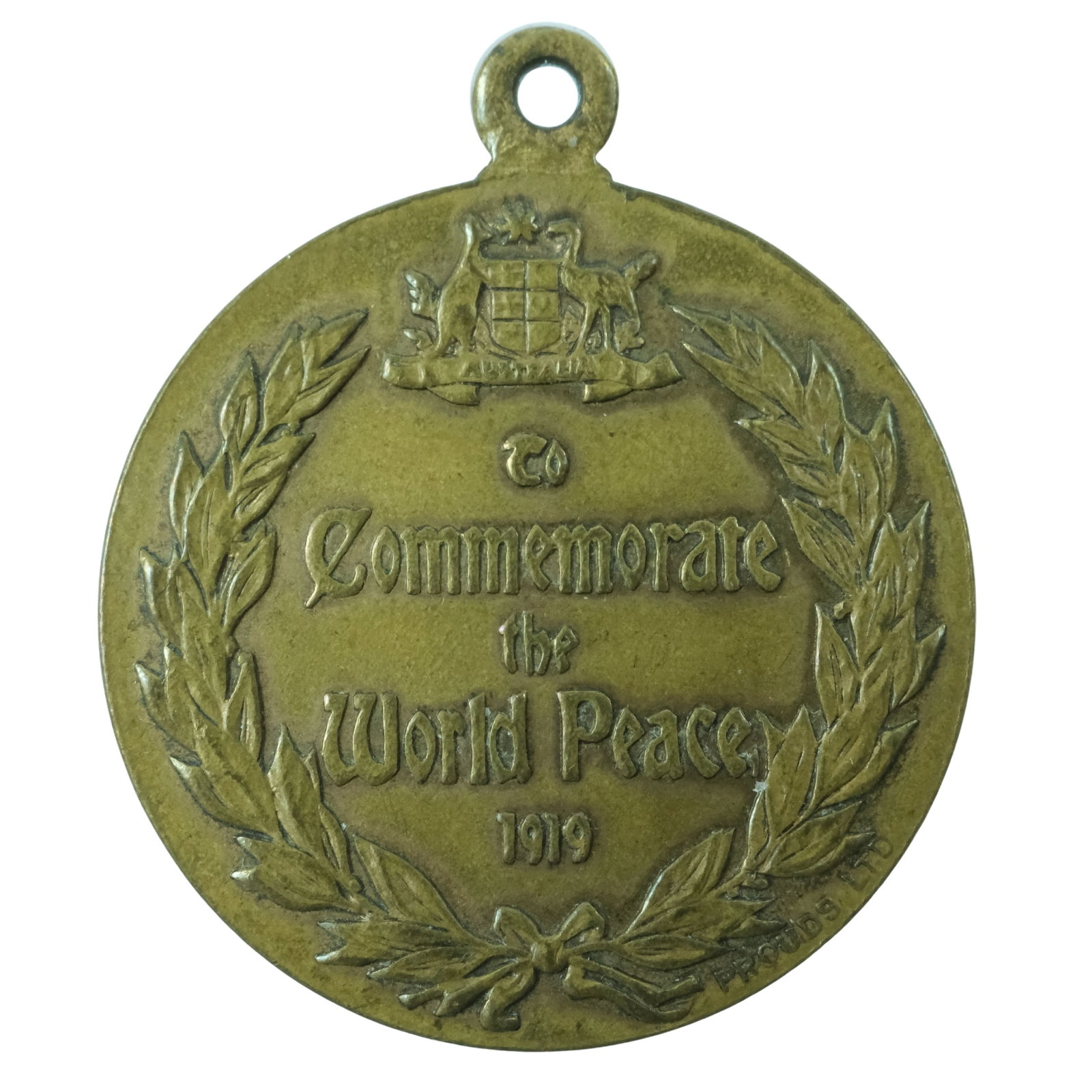 Australia 1919 'To Commemorate World Peace' Bronze Medalet, Extremely Fine: Carlisle# 1919/4 Size Diameter 27mm Medium Collectables