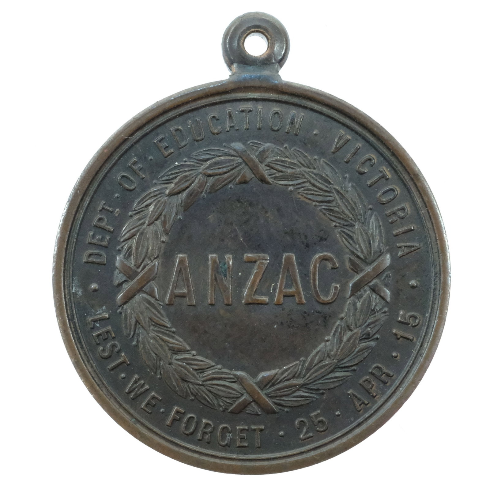 Australia 1916 'ANZAC - Lest We Forget' Copper Medalet, Choice Uncirculated: Carlisle# 1916/2. Issued by the Victorian Department of Education Size Diameter 27mm Medium Collectables