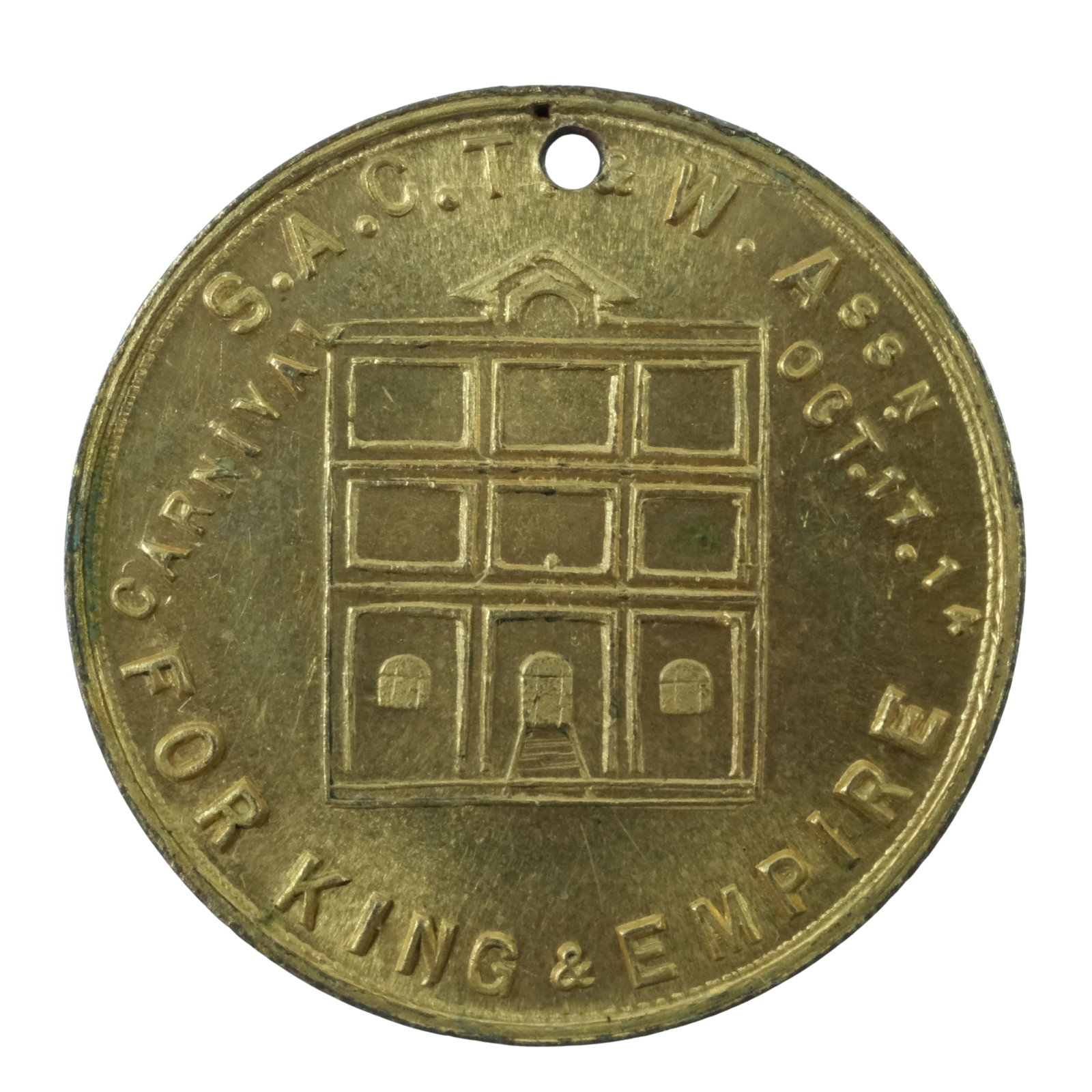 Australia 1914 'War Declared Aug. 4. 1914' Gilt Medalet, Brilliant Uncirculated - 2