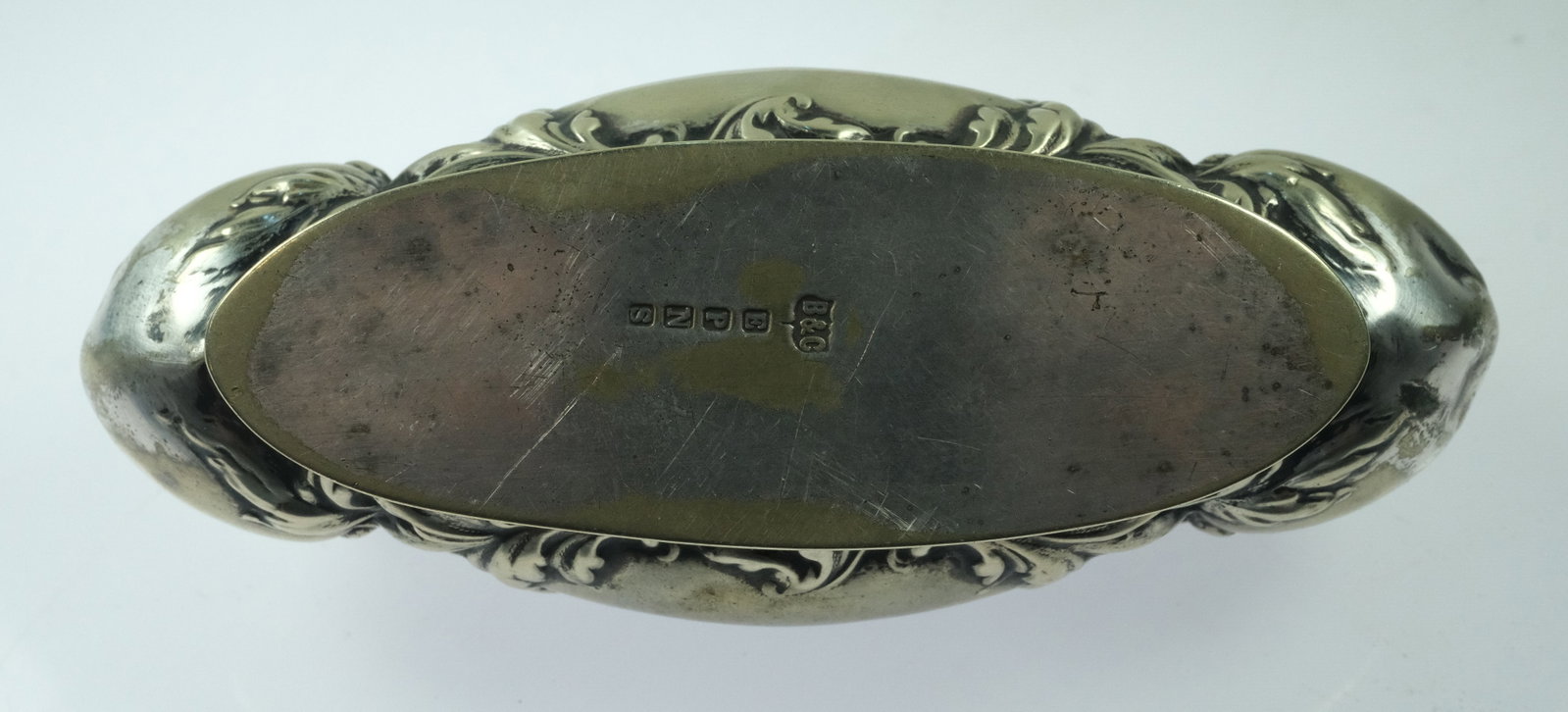 Antique Silver-plated Oval Dressing Table box - 5