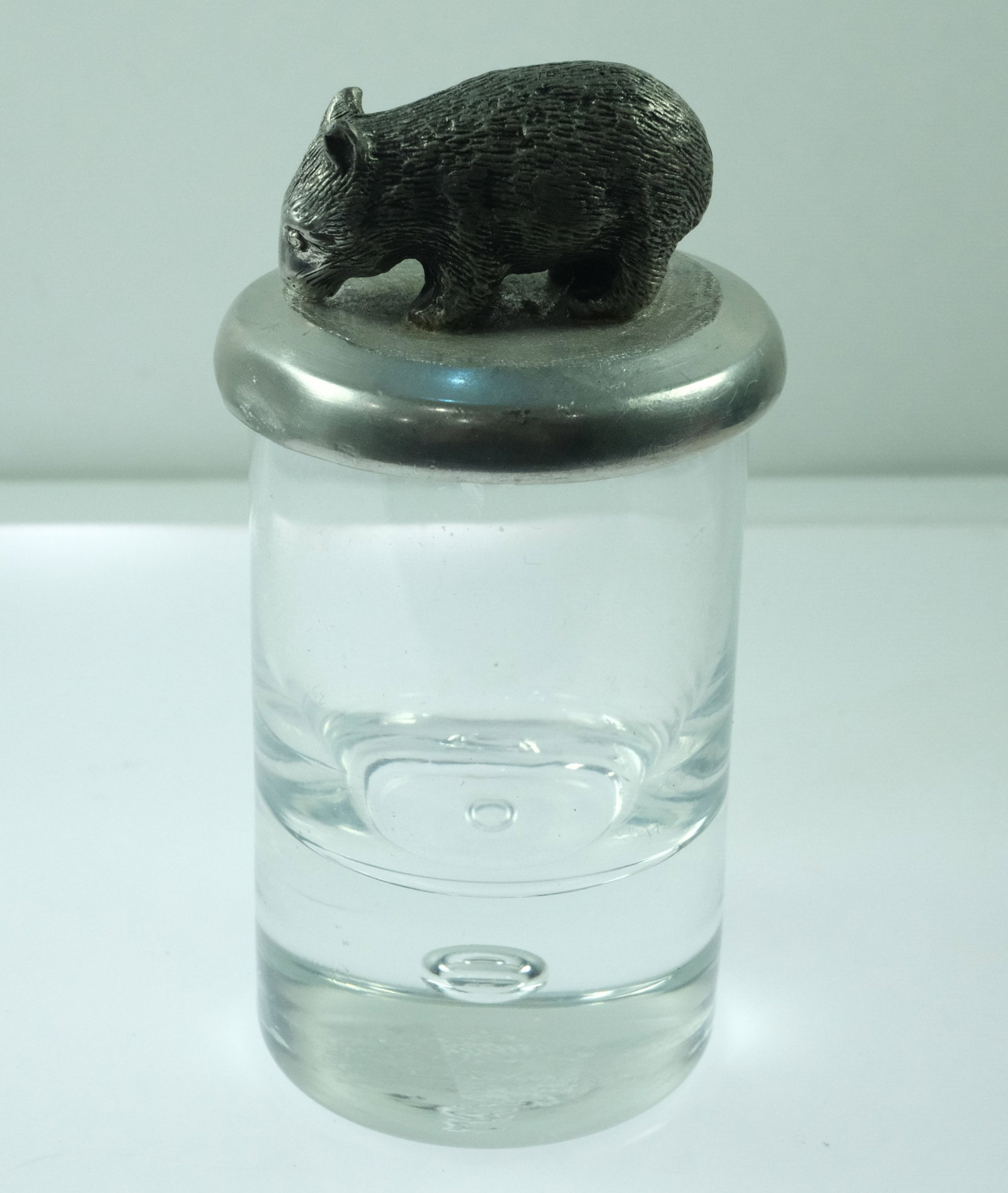 Pewter Wombat Lidded Shot Glass - 2