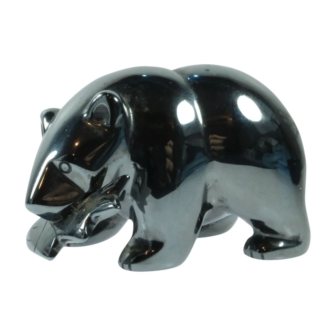 Polar Bear in Hematite: Well-executed Size Stands 3cms Medium Art & Antiques