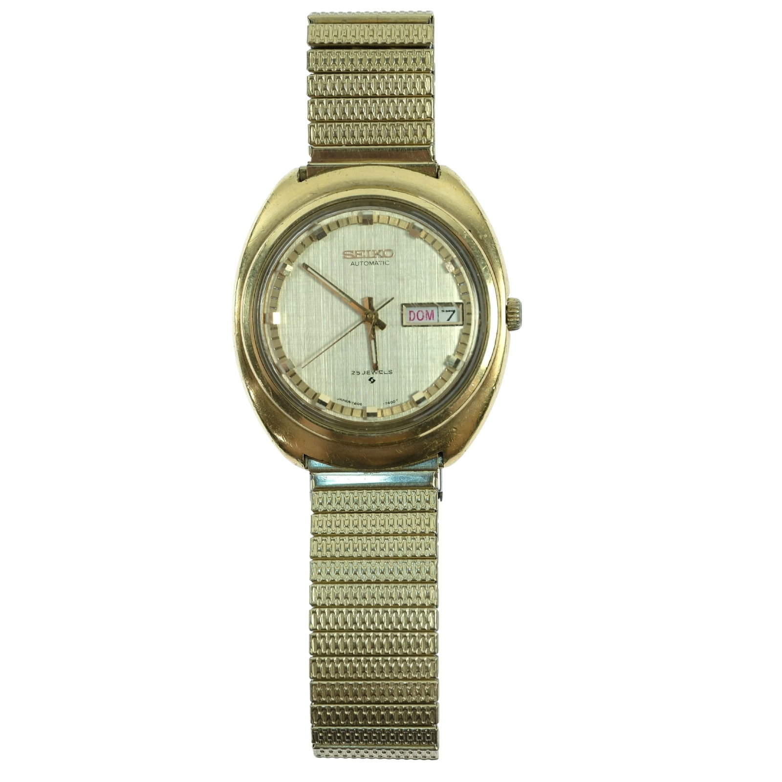 Vintage Men's Seiko Wristwatch with Gold Case & Silver Dial (1 of 5)