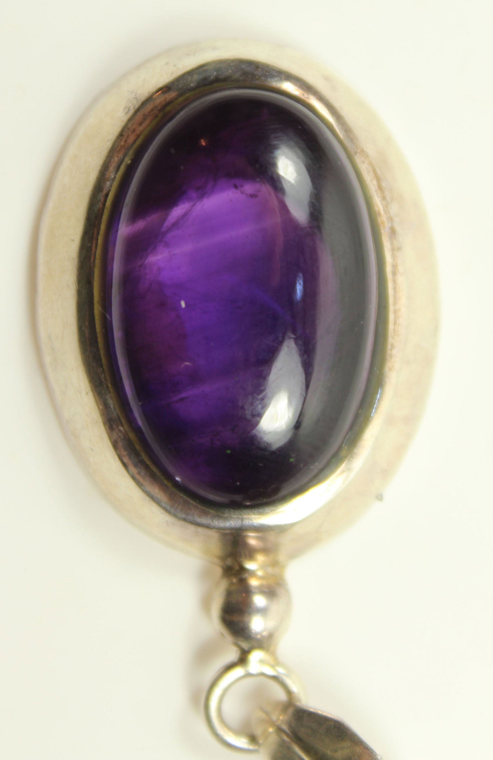 Cabochon Amethyst Pendant in Sterling (925) Silver - 2
