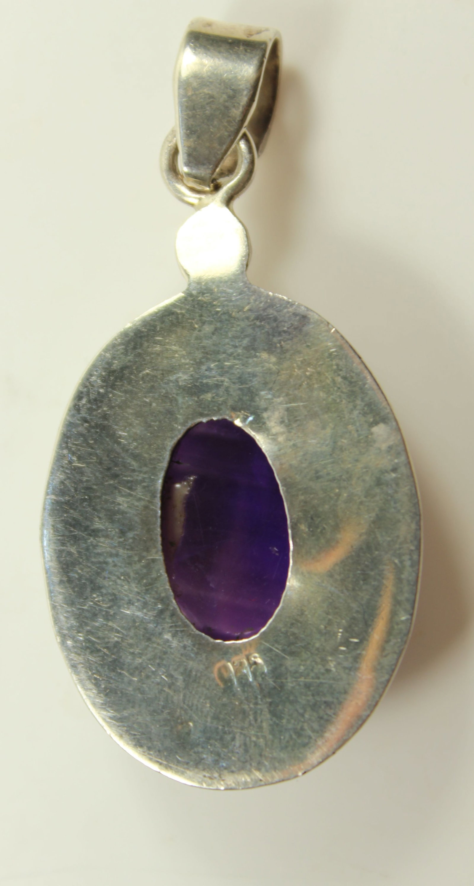 Cabochon Amethyst Pendant in Sterling (925) Silver - 3