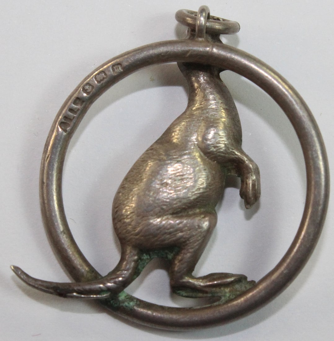 Antique Sterling (925) Silver 'Kangaroo' Pendant - 2