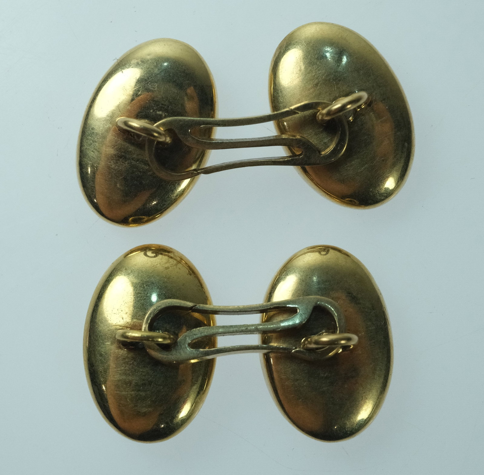 Vintage 14ct Yellow Gold Cufflinks with Mother of Pearl inserts (Pair) - 3