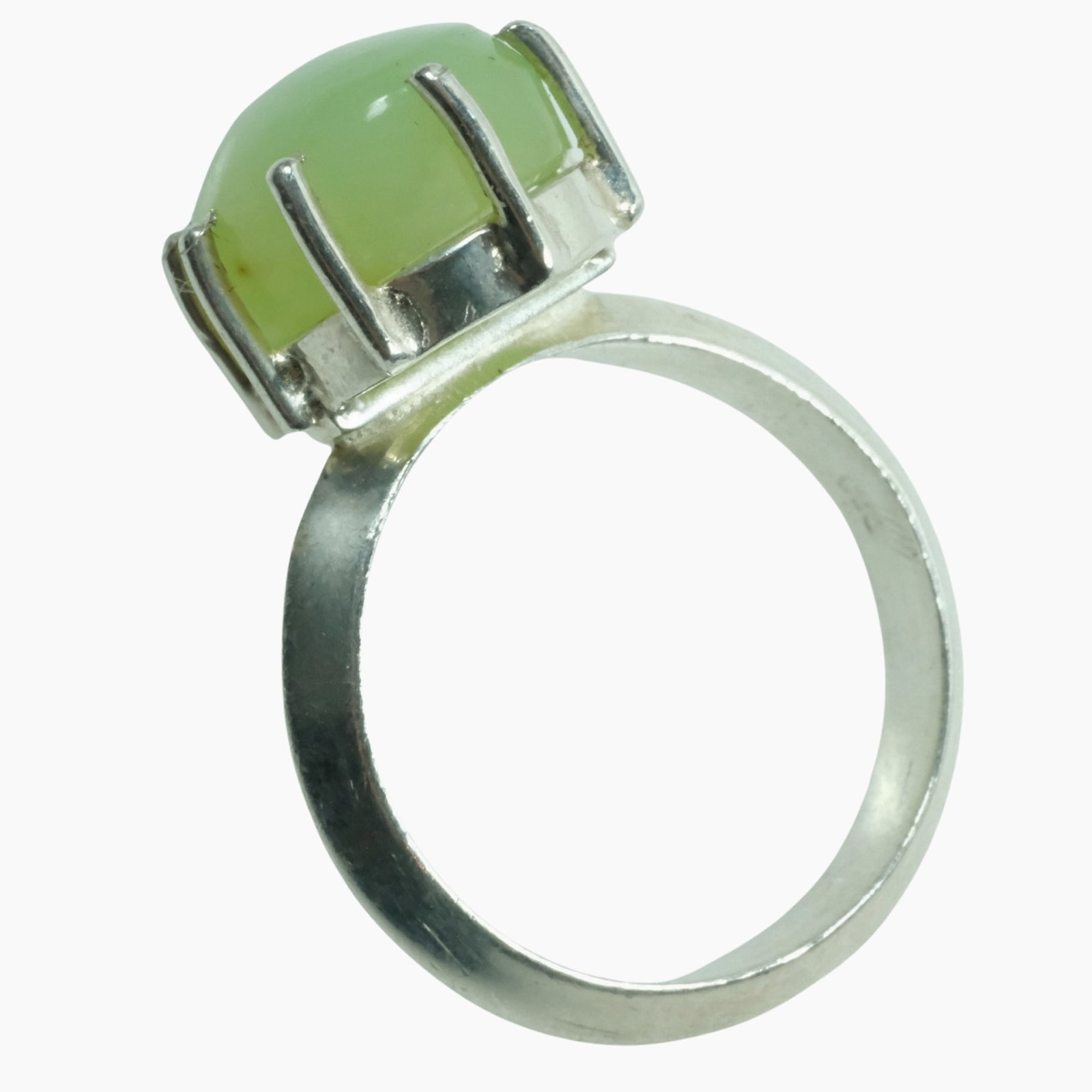 Chrysoprase Ring In Sterling (925) Silver: . Size Size O 1/2 : Total 4.76gms Medium Jewelry
