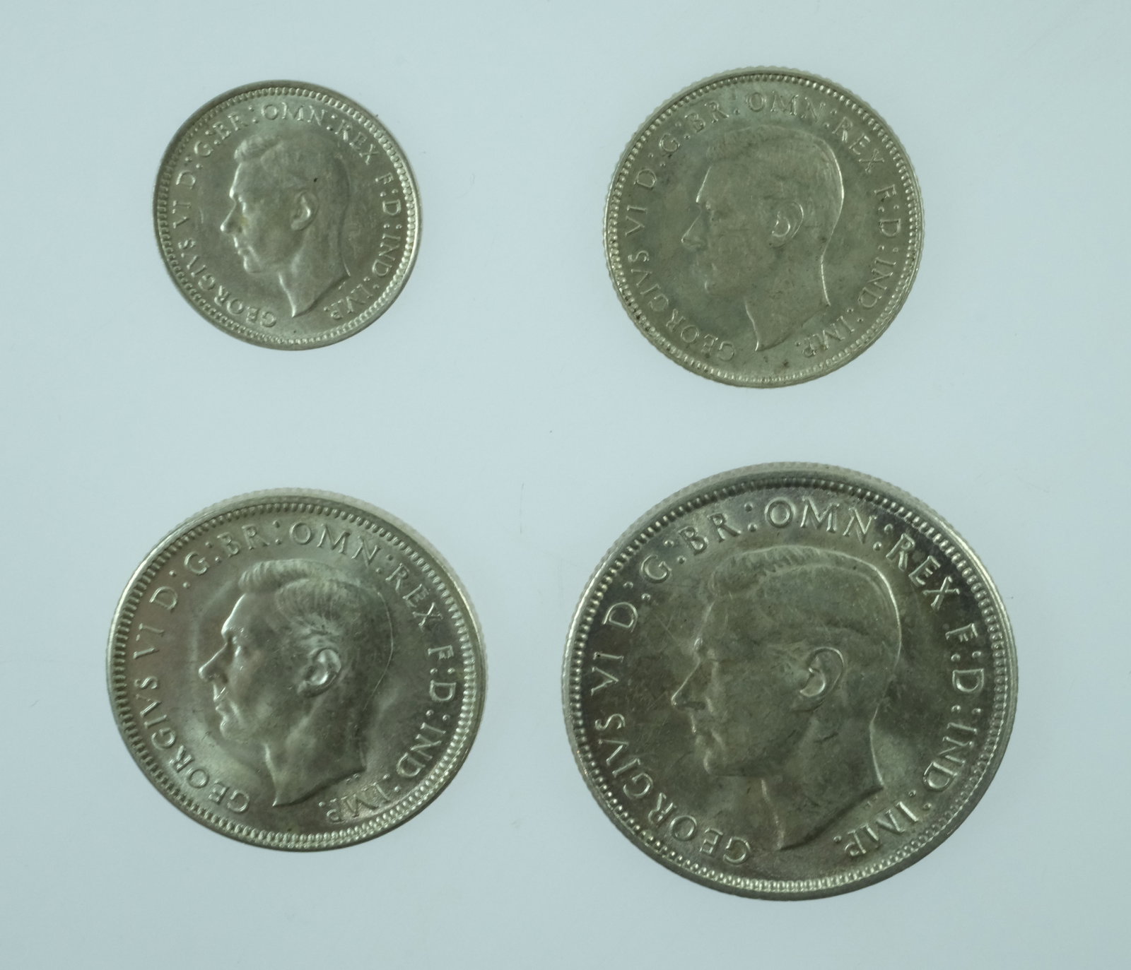 Australia 1943 S Silver (925) 3d, 6d, 1/- & 2/- Set, Lustrous Uncirculated (4 coins) - 2