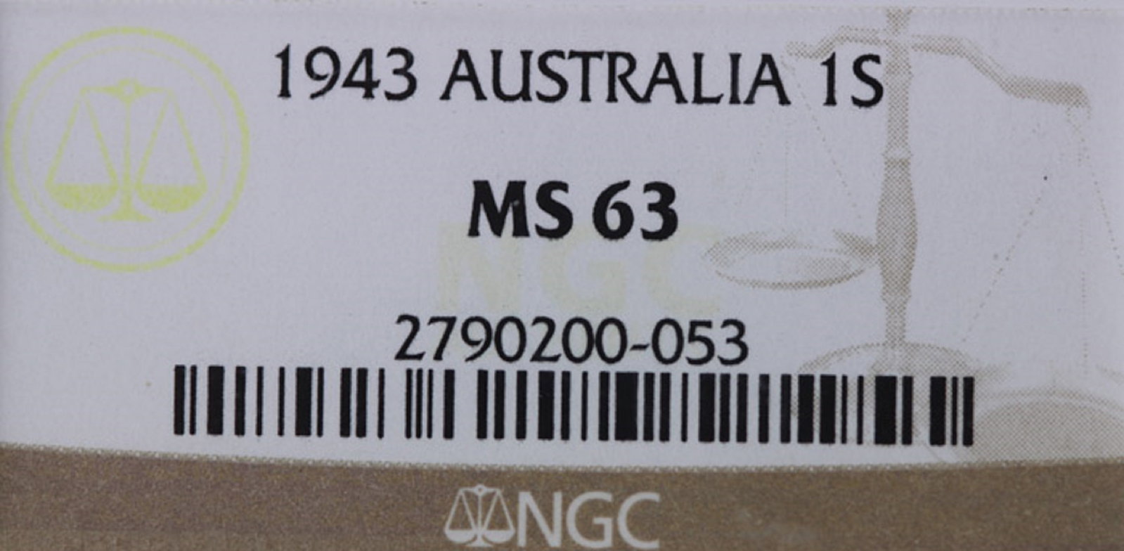 Australia 1943 (M) Shilling, NGC MS63 - 3
