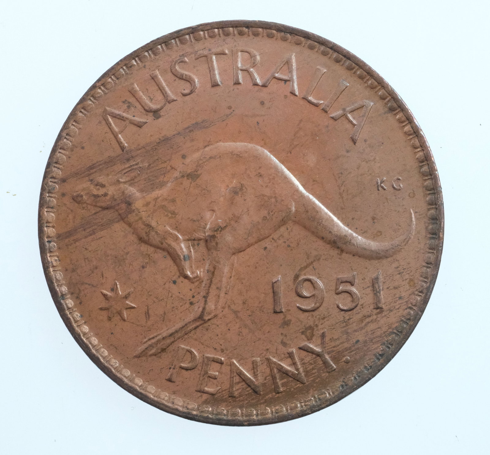 Australia 1951 Y. (P) Penny, Choice Uncirculated & virtually Full Mint Red (1 of 2)