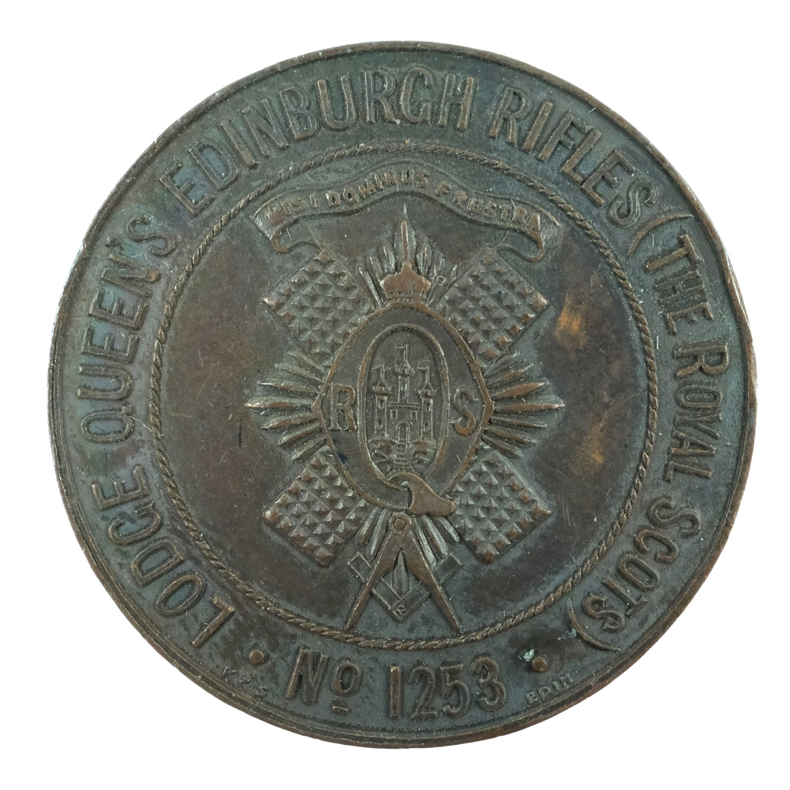 Great Britain 'Queen's Edinburgh Rifles (The Royal Scots)' Masonic Lodge Token, about Uncirculated: . Size Diameter 25mm Medium Collectables