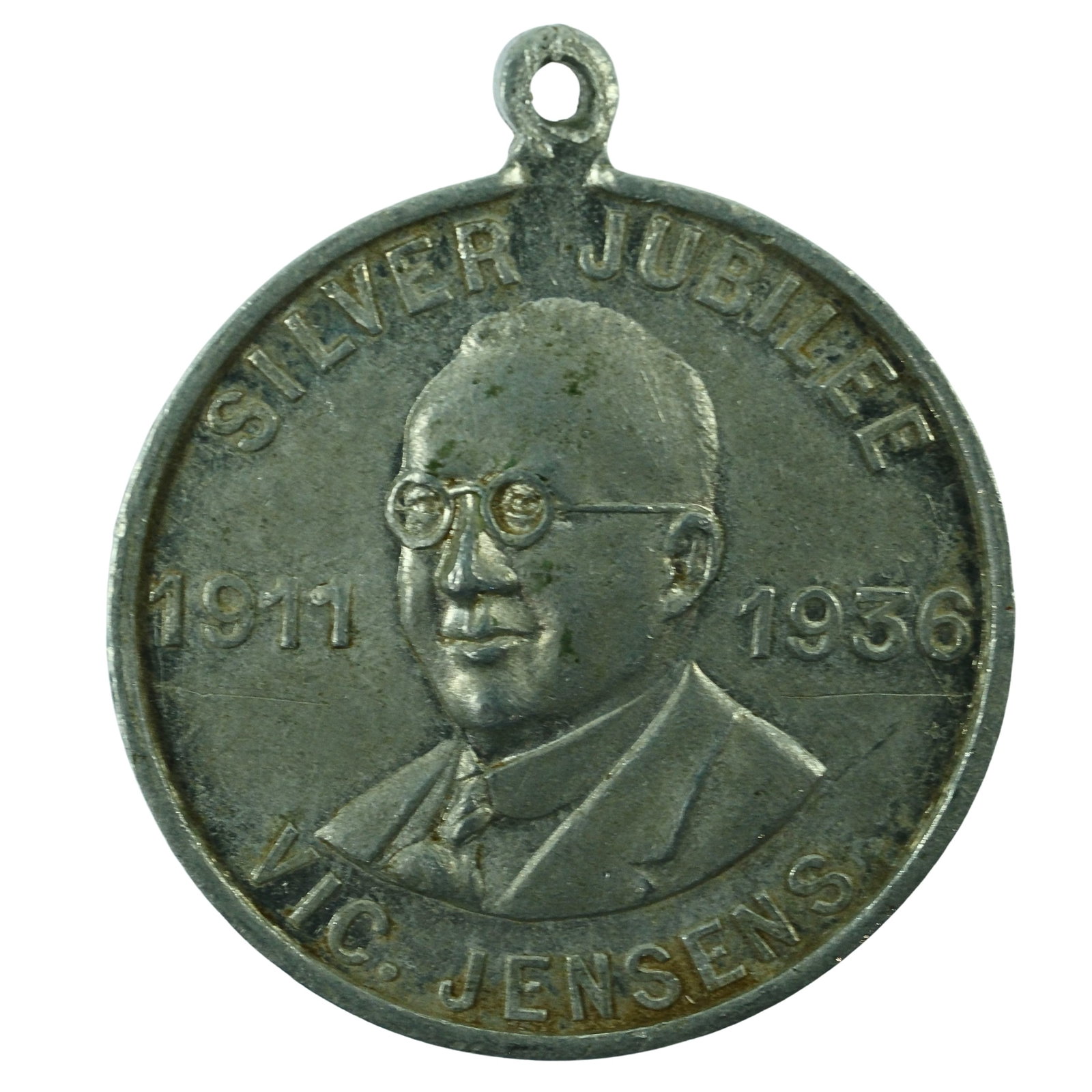 Australia 1936 Brisbane 'Vic Jensen's Silver Jubilee' Aluminium Medalet, Choice Uncirculated: Carlisle# 1936/3. "The House of a Million Shoes" Size Diameter 31mm Medium Collectables