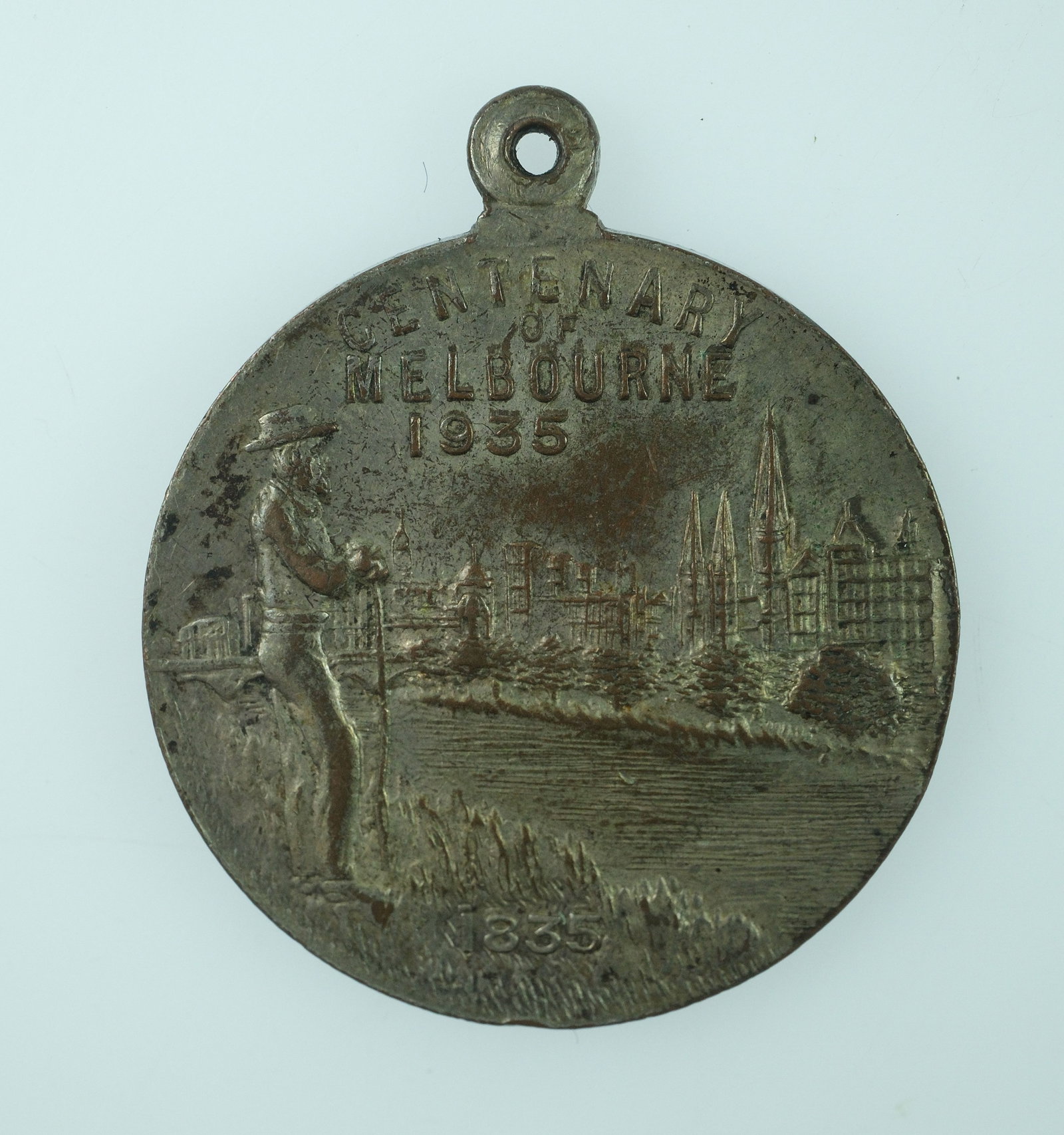 Australia 1934-5 'Centenary of Melbourne' Silvered Brass Medalet, Uncirculated - 2