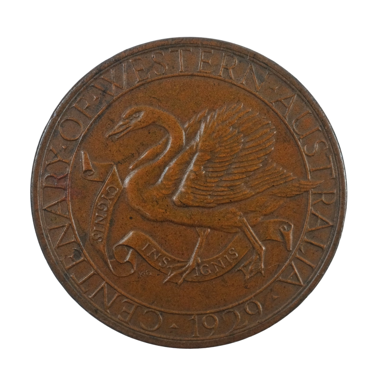 Australia 1929 'Western Australia Centenary' Bronze Medal, Uncirculated: Carlisle# 1929/2. Size Diameter 39mm Medium Collectables