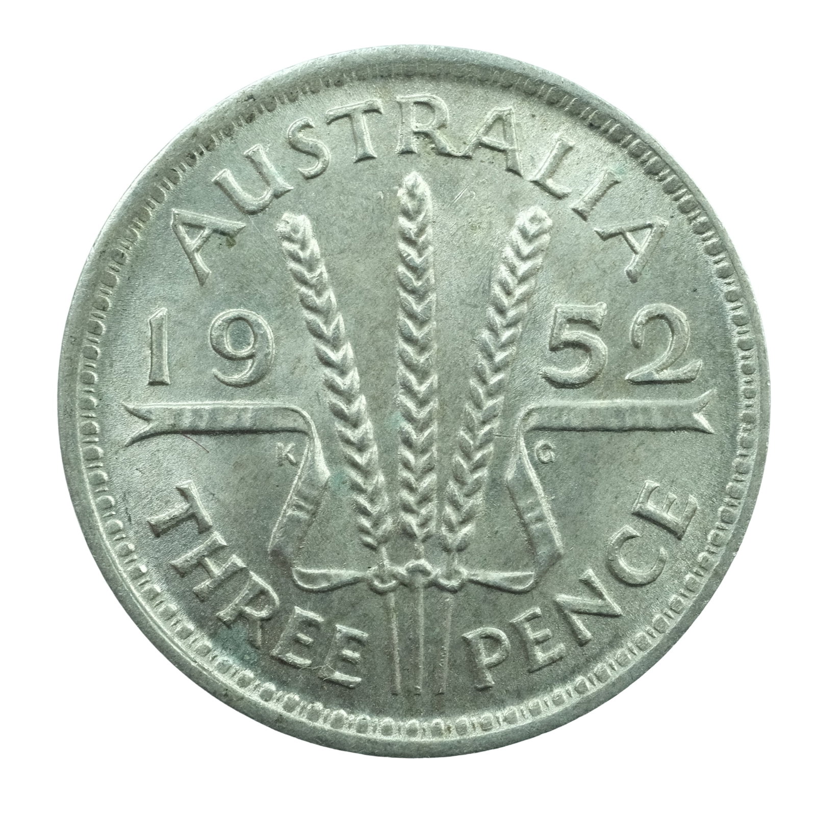 Australia 1952 Silver (500) 3d, Choice Uncirculated (1 of 2)