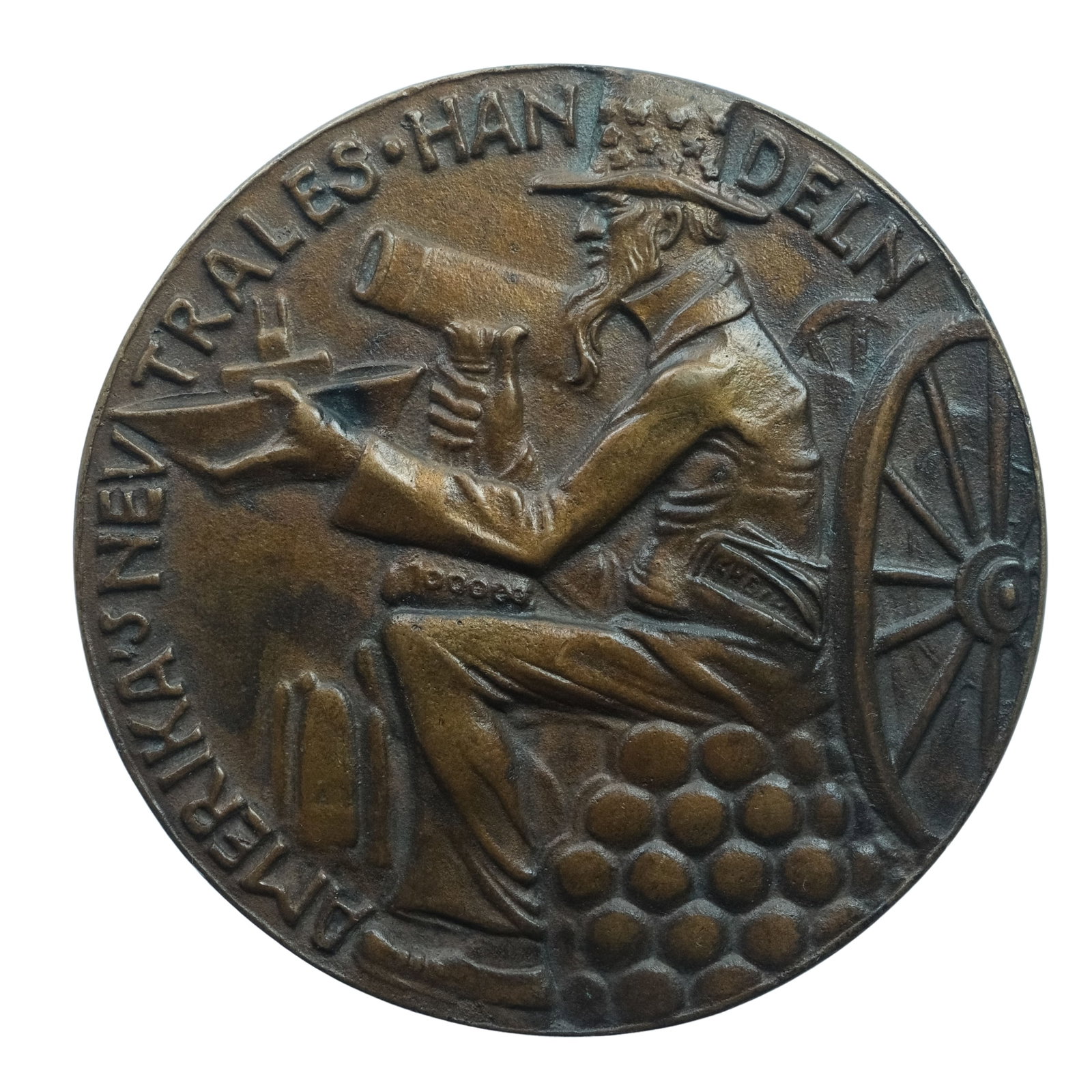 German 1915 Goetz Propaganda Medal in Bronze promoting American Neutrality, Uncirculated (1 of 2)