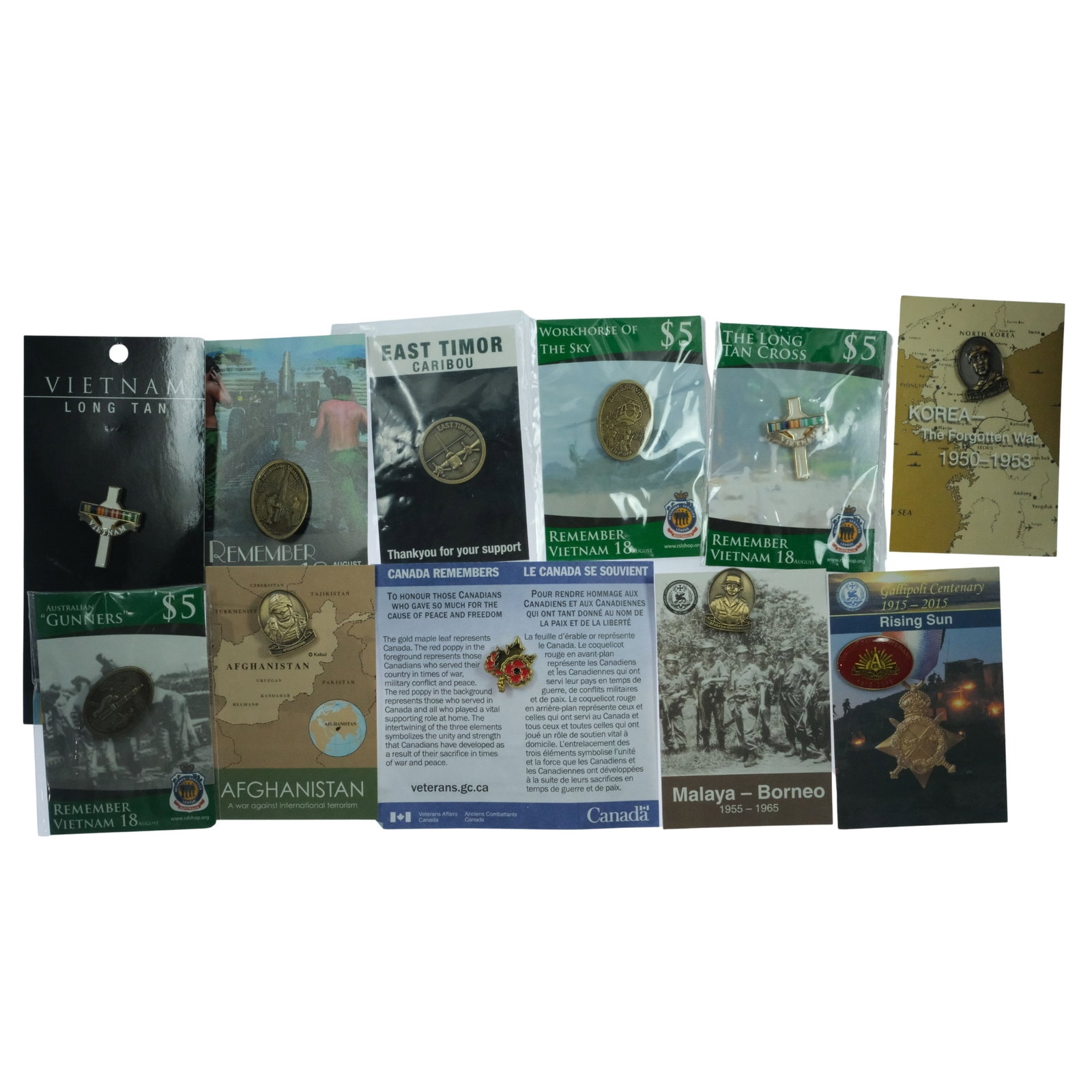 Collection of Commemorative Military Lapel Pins & Badges - Australia & Canada (11) (1 of 1)