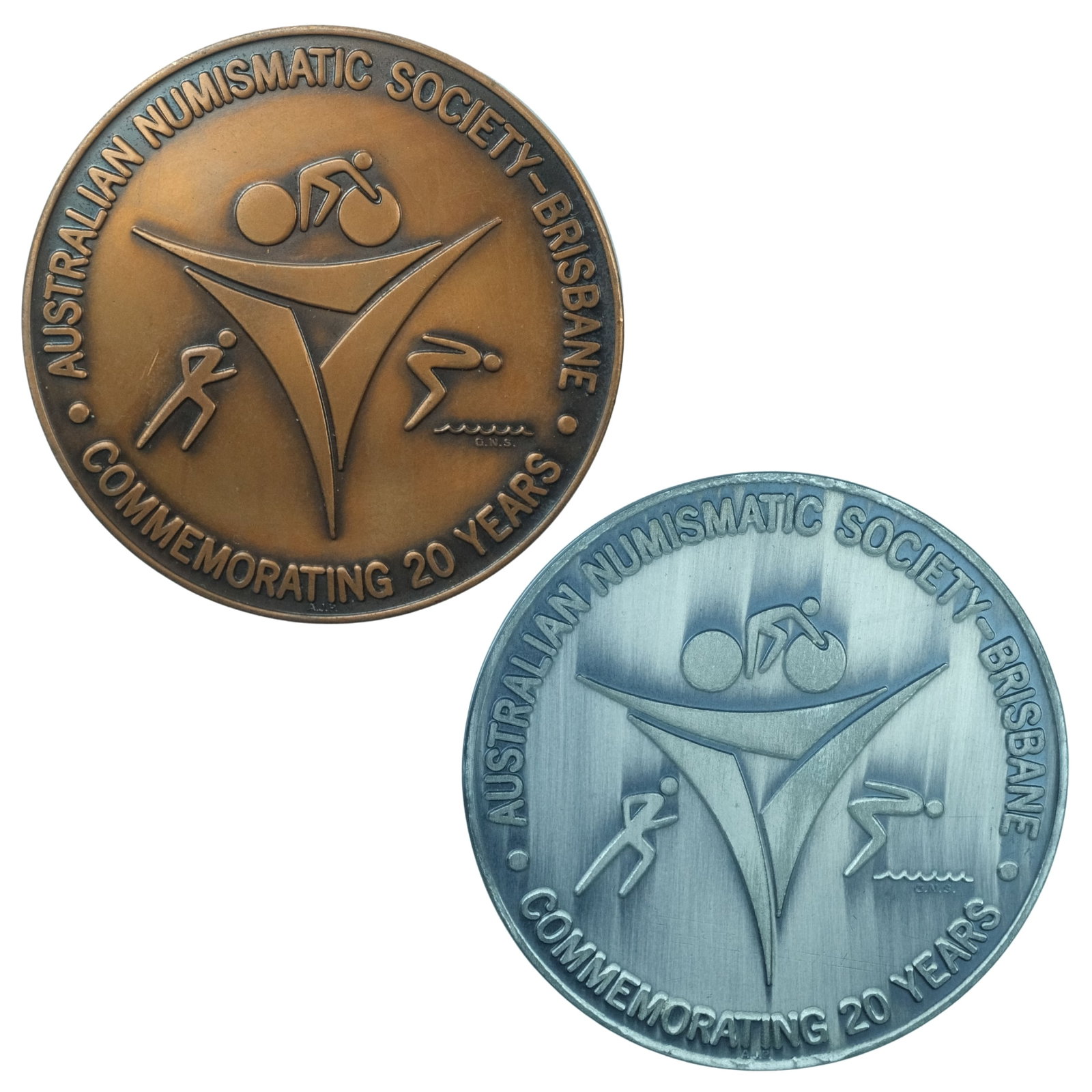 Australia 1982 ANS 'Commonwealth Games' Commemorative Medals in Aluminium & Bronze, Uncirc (Pair): Carlisle# 1982/10 Size Diameter 50mm Medium Collectibles