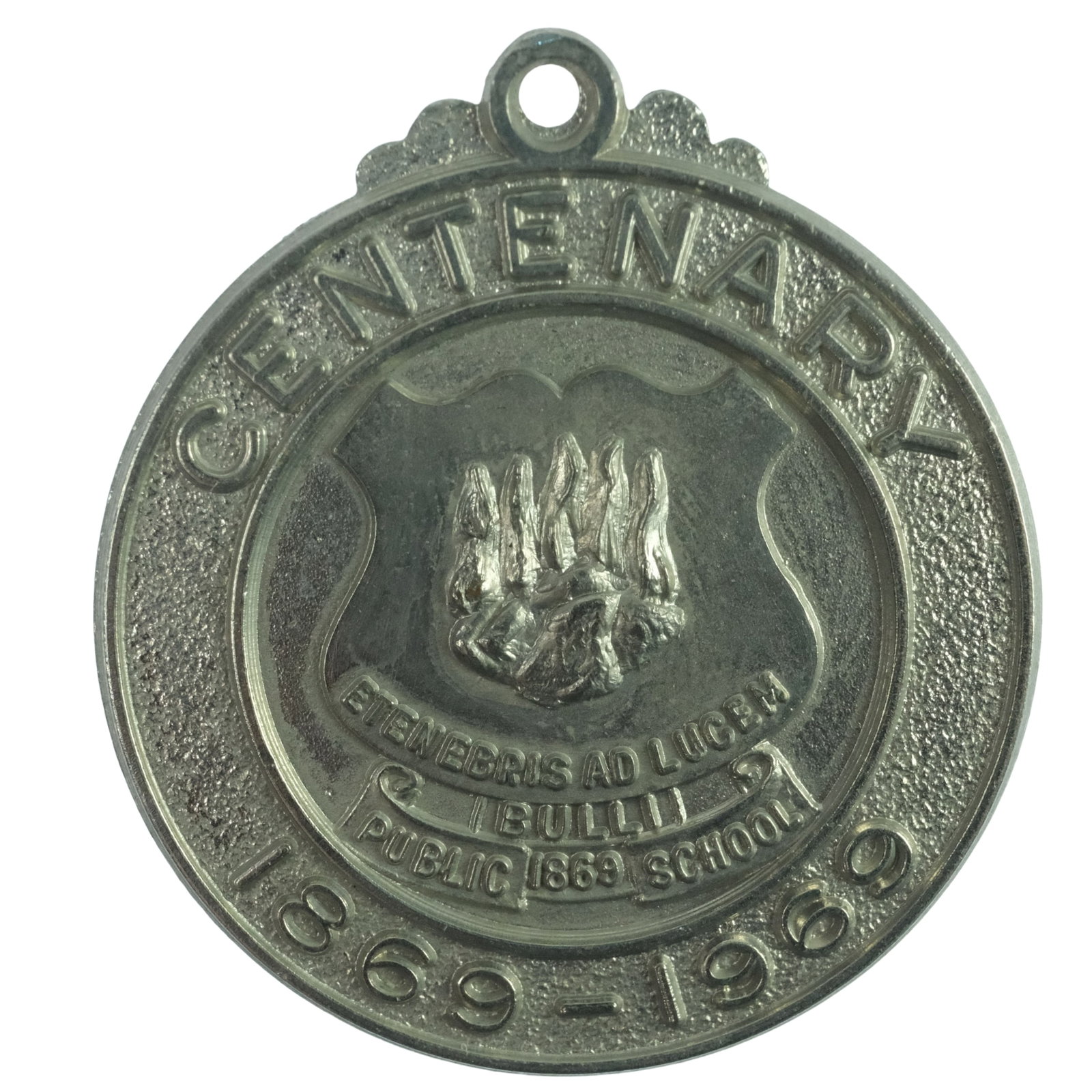 Australia 1869 - 1969 'Bulli Public School Centenary' Silvered Medalet, Uncirculated: Carlisle# 1969/2. Mintage 700 Size Diameter 31mm Medium Collectibles